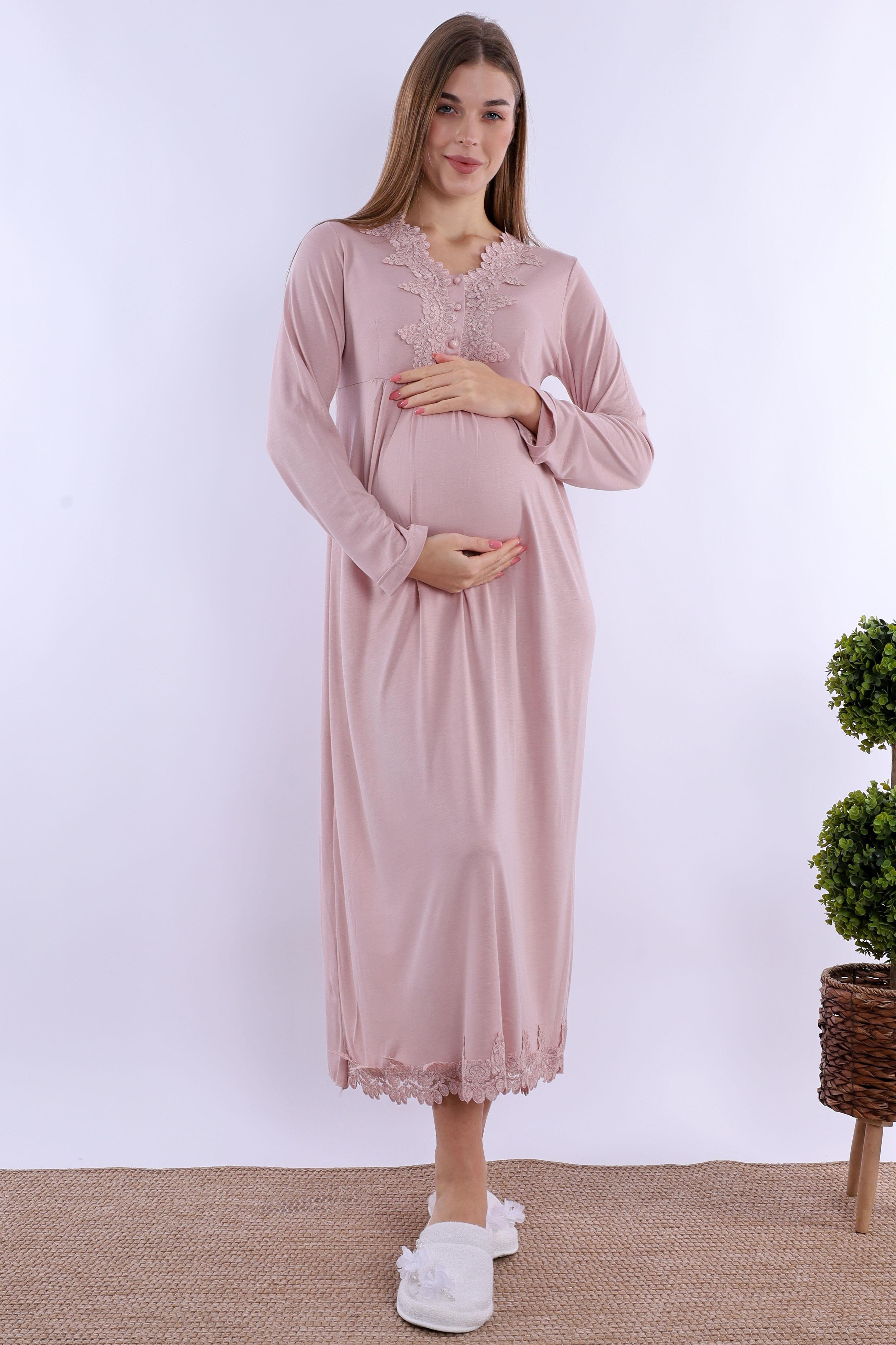 215122 Gül Kurusu Hamile Lohusa Gecelik