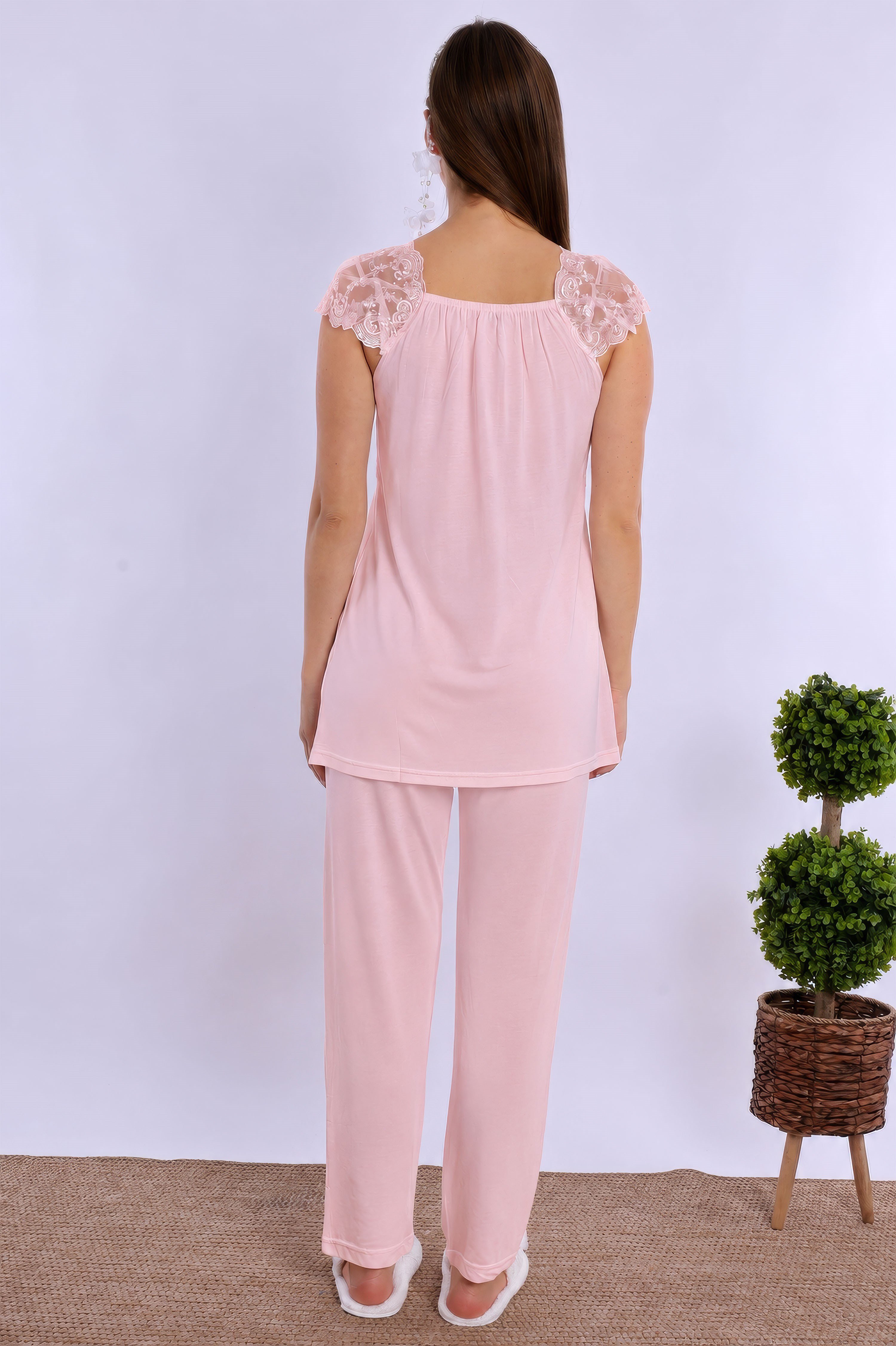 230182 Pudra Sabahlıklı Hamile Lohusa Pijama Takımı