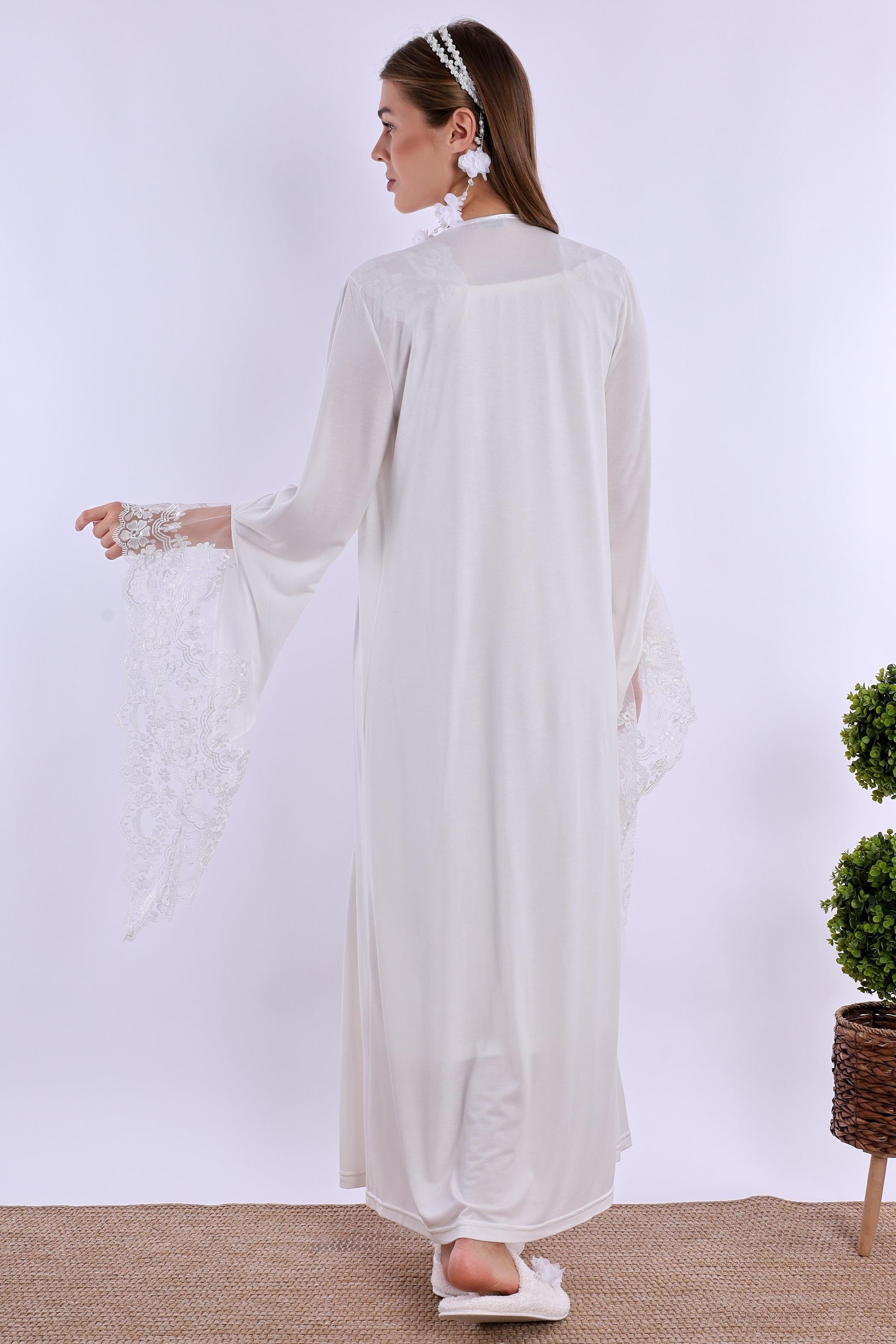 230202 Ekru Dantelli Hamile Lohusa Set