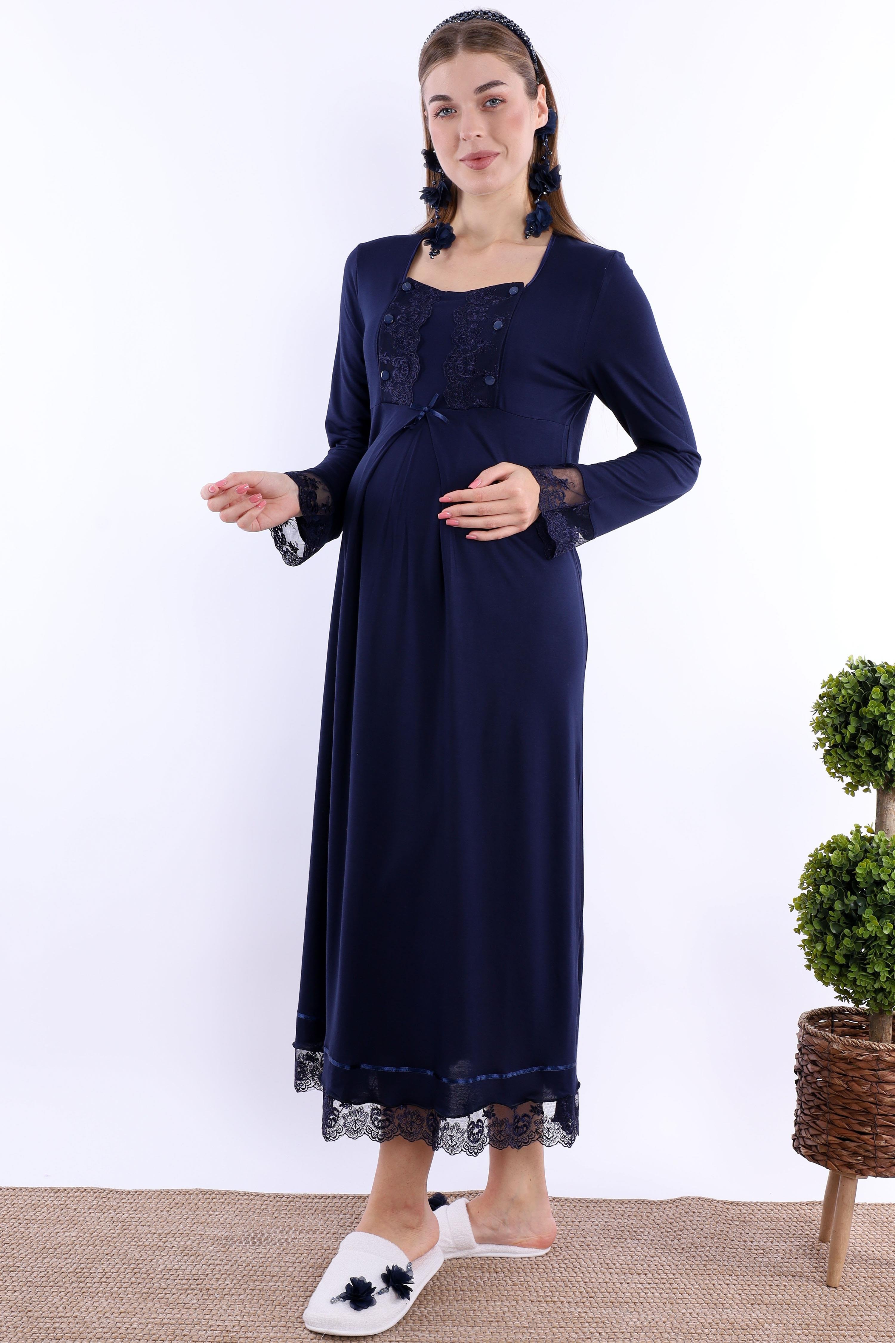 230432 Lacivert Hamile Lohusa Gecelik