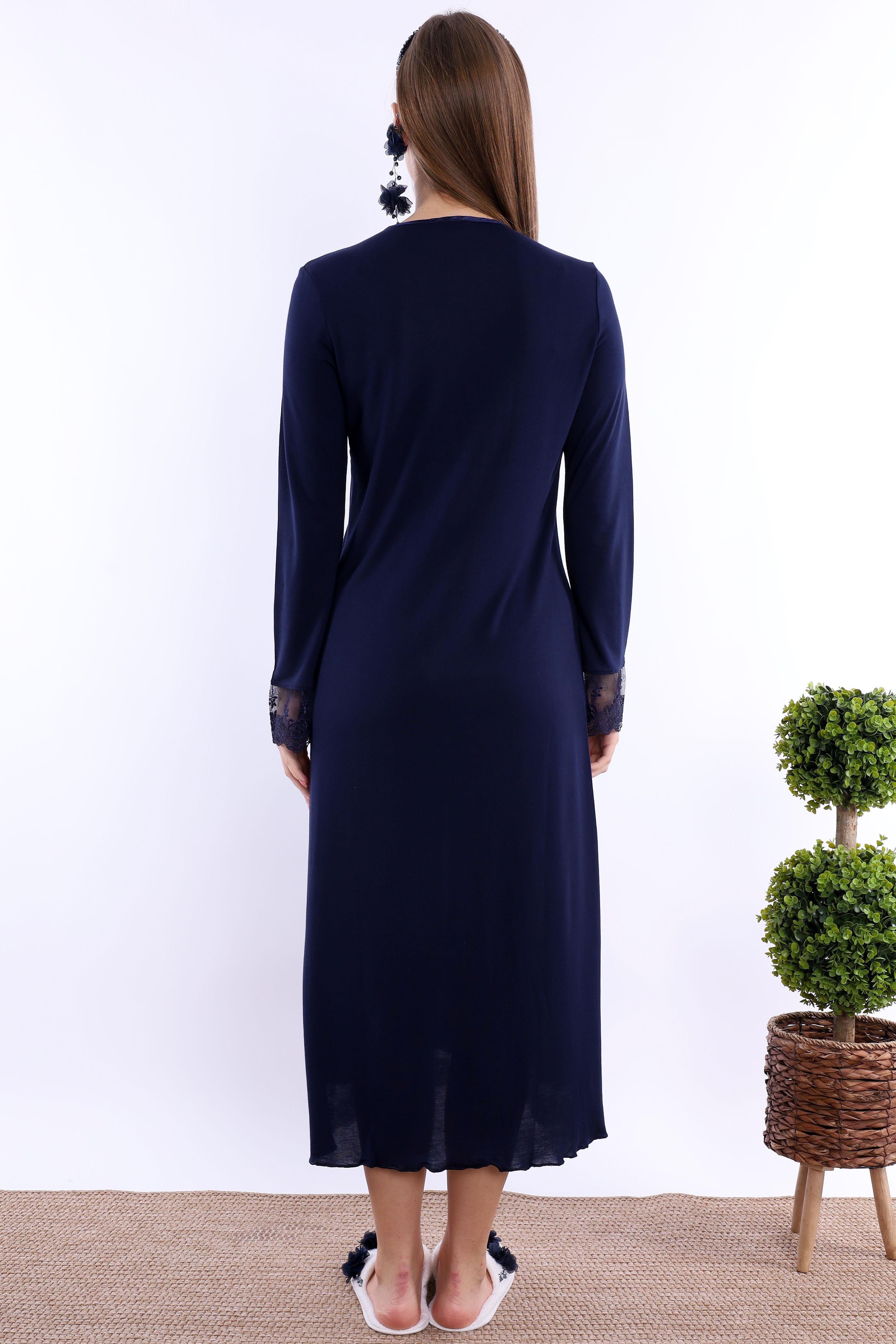 230432 Lacivert Hamile Lohusa Gecelik