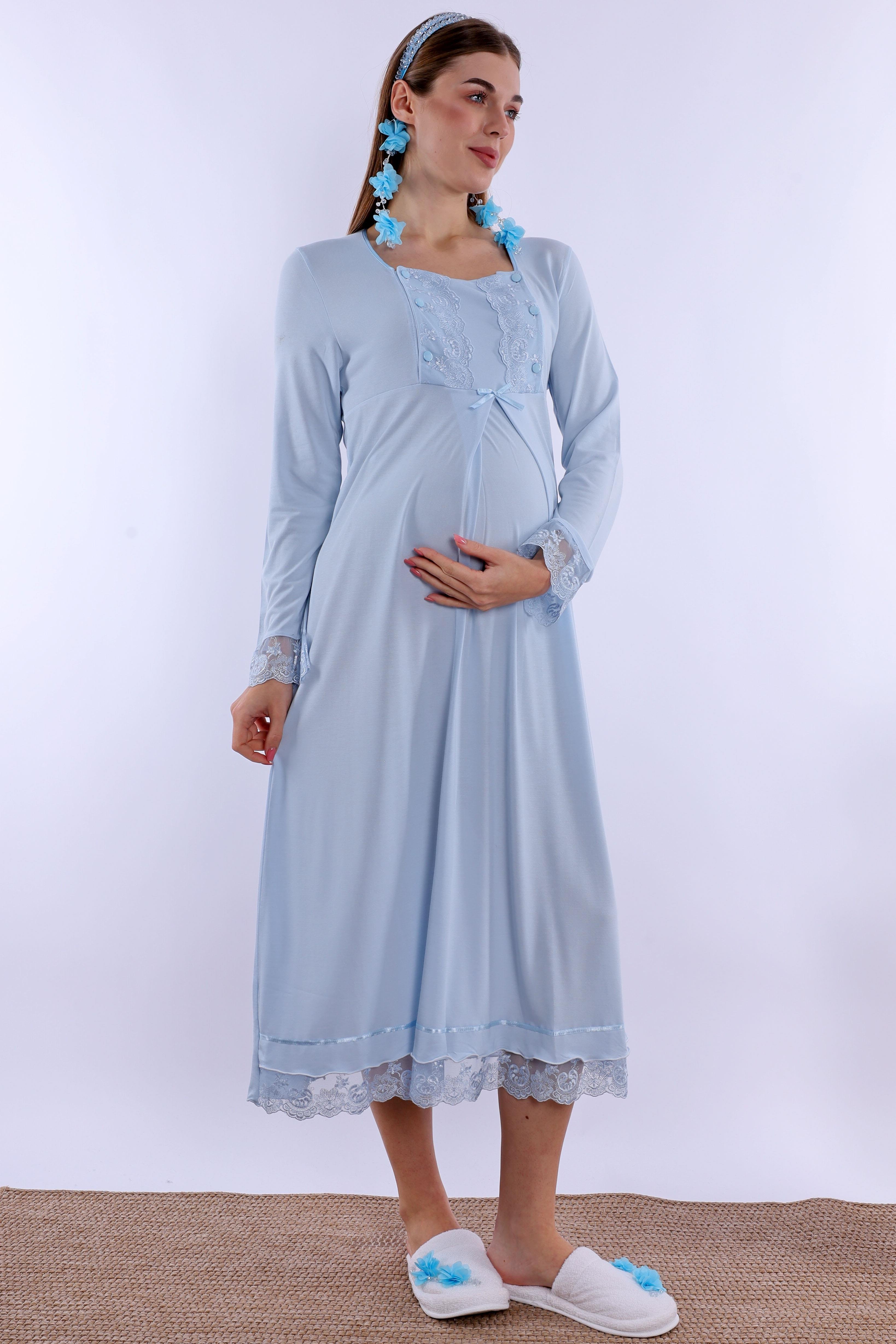 230432 Mavi Hamile Lohusa Gecelik