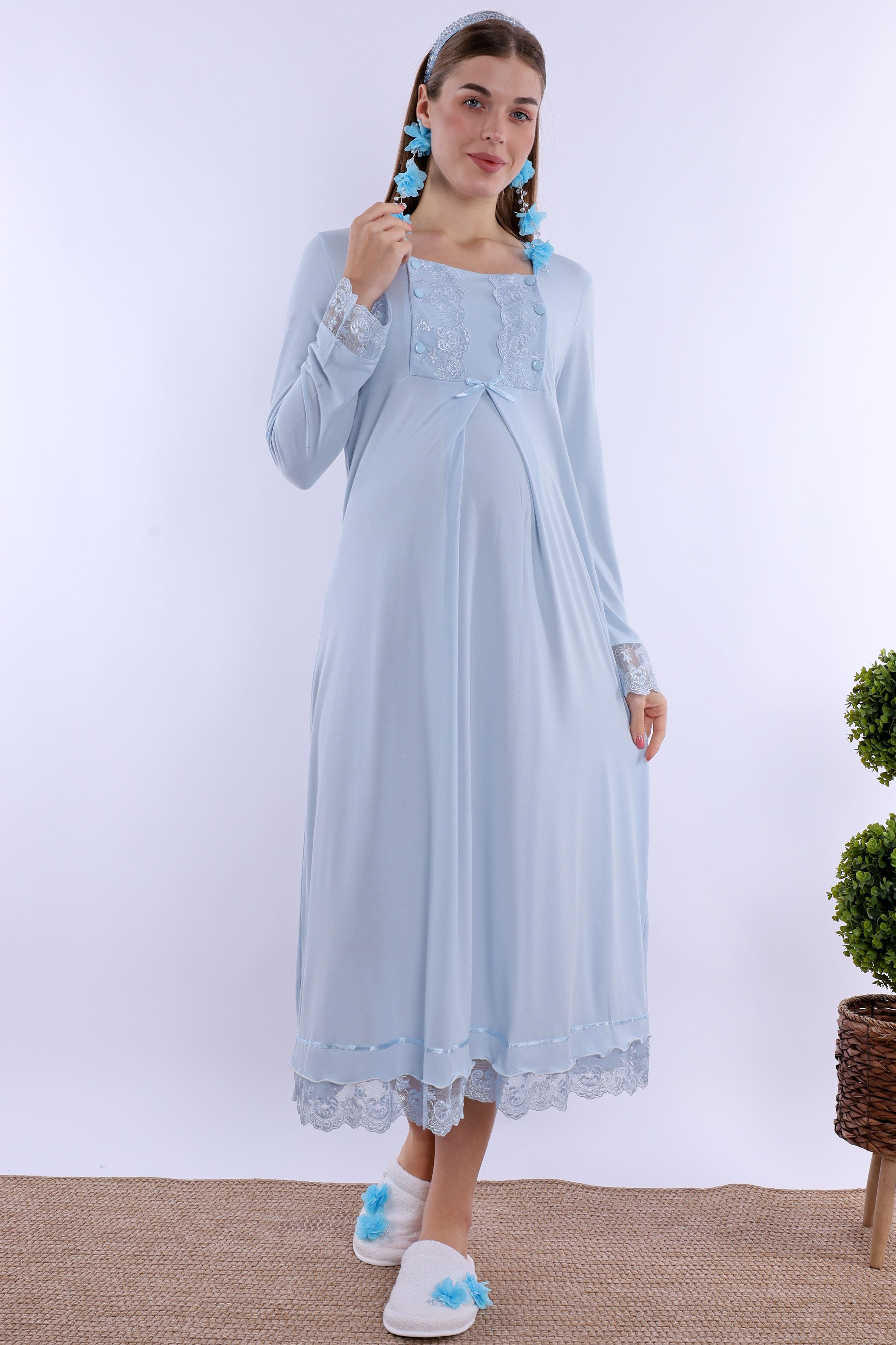 230432 Mavi Hamile Lohusa Gecelik