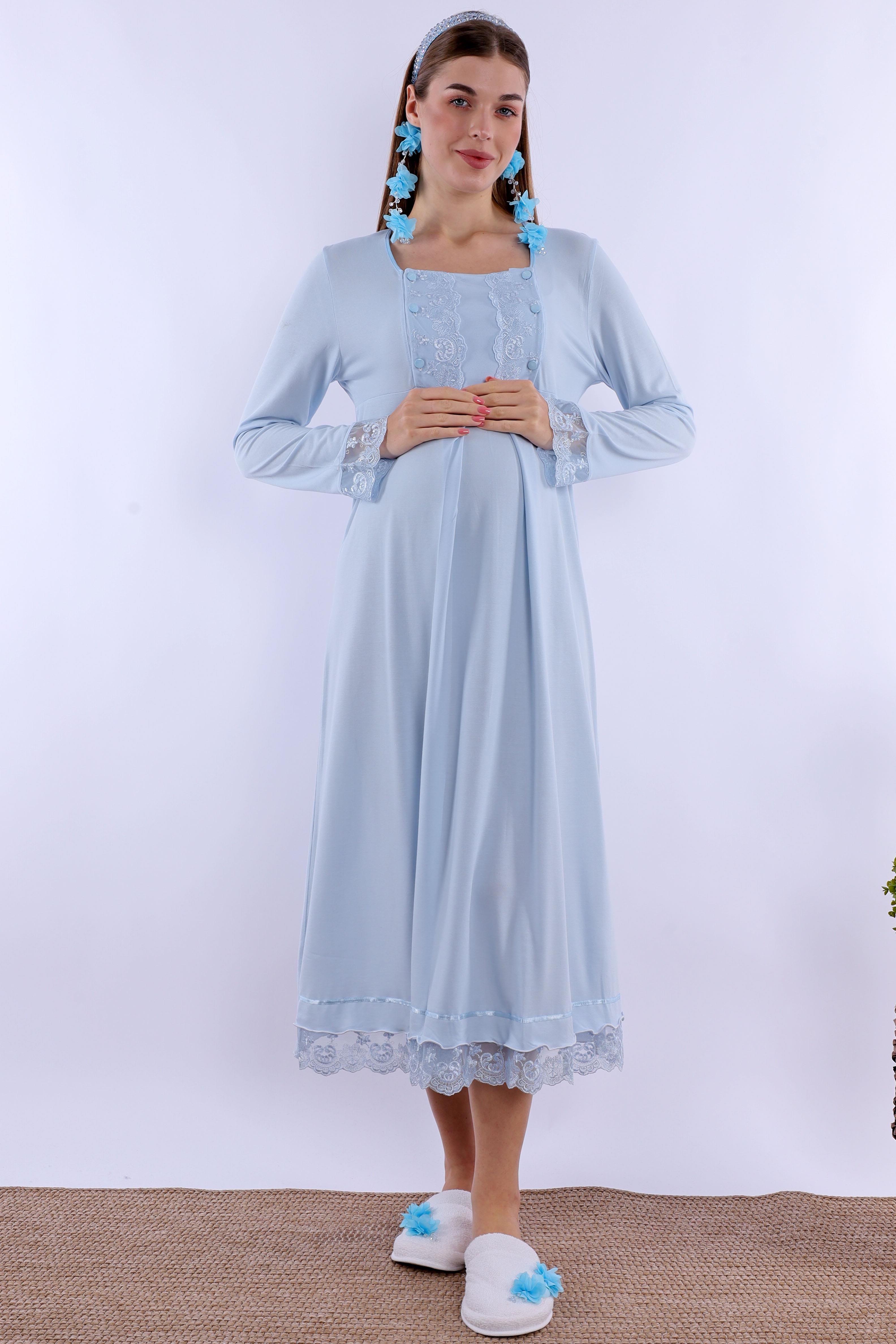 230432 Mavi Hamile Lohusa Gecelik