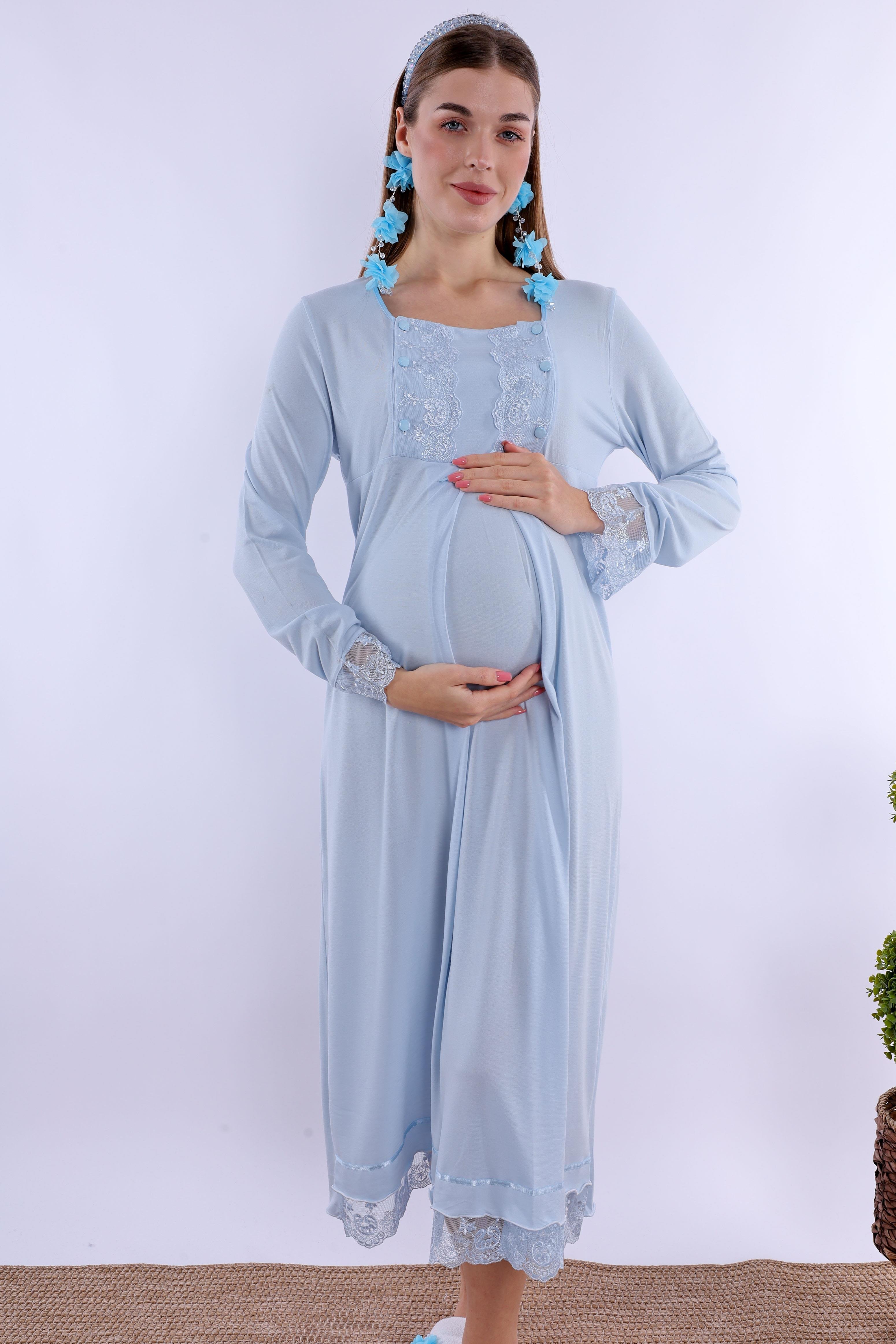 230432 Mavi Hamile Lohusa Gecelik