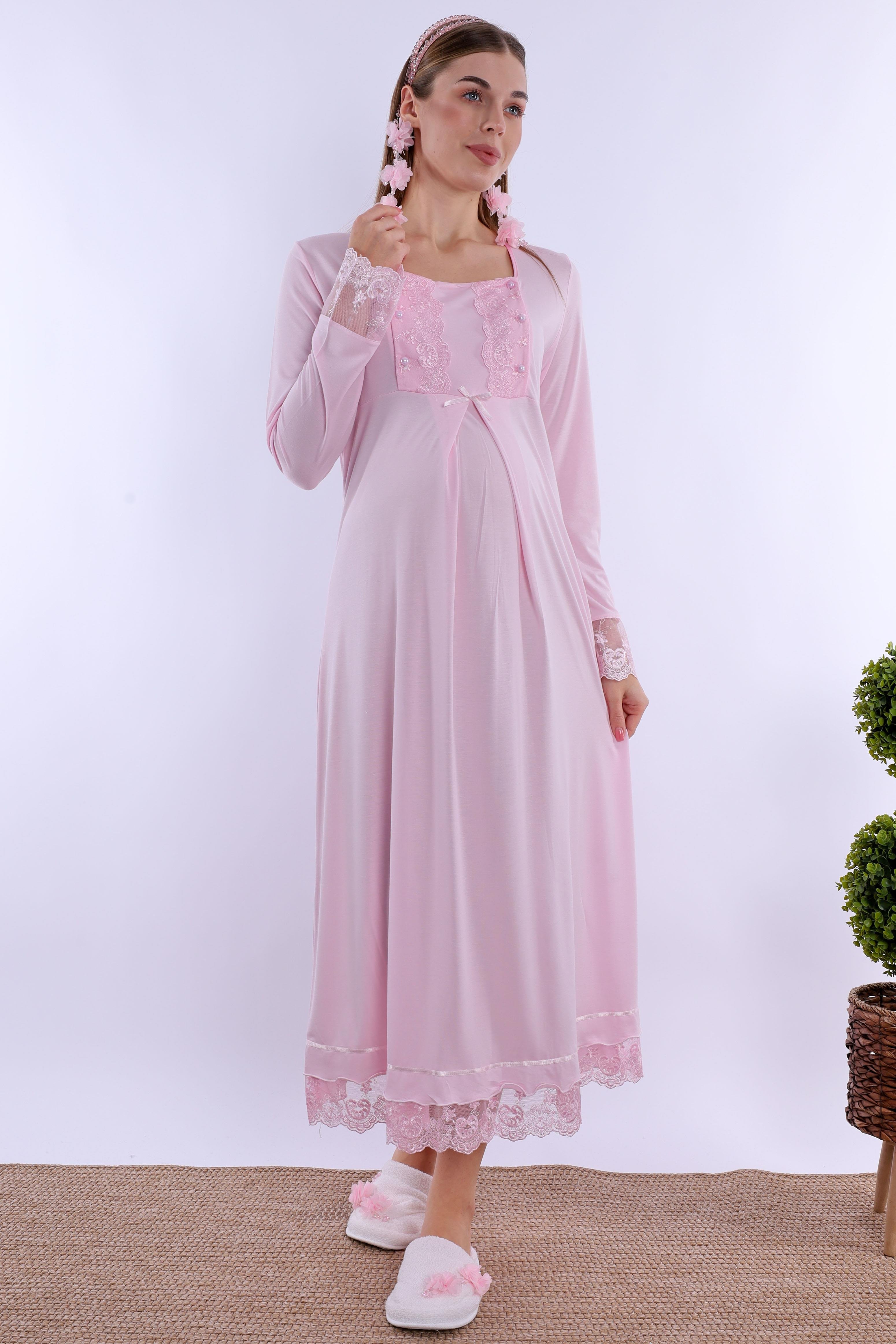 230432 Pembe Hamile Lohusa Gecelik