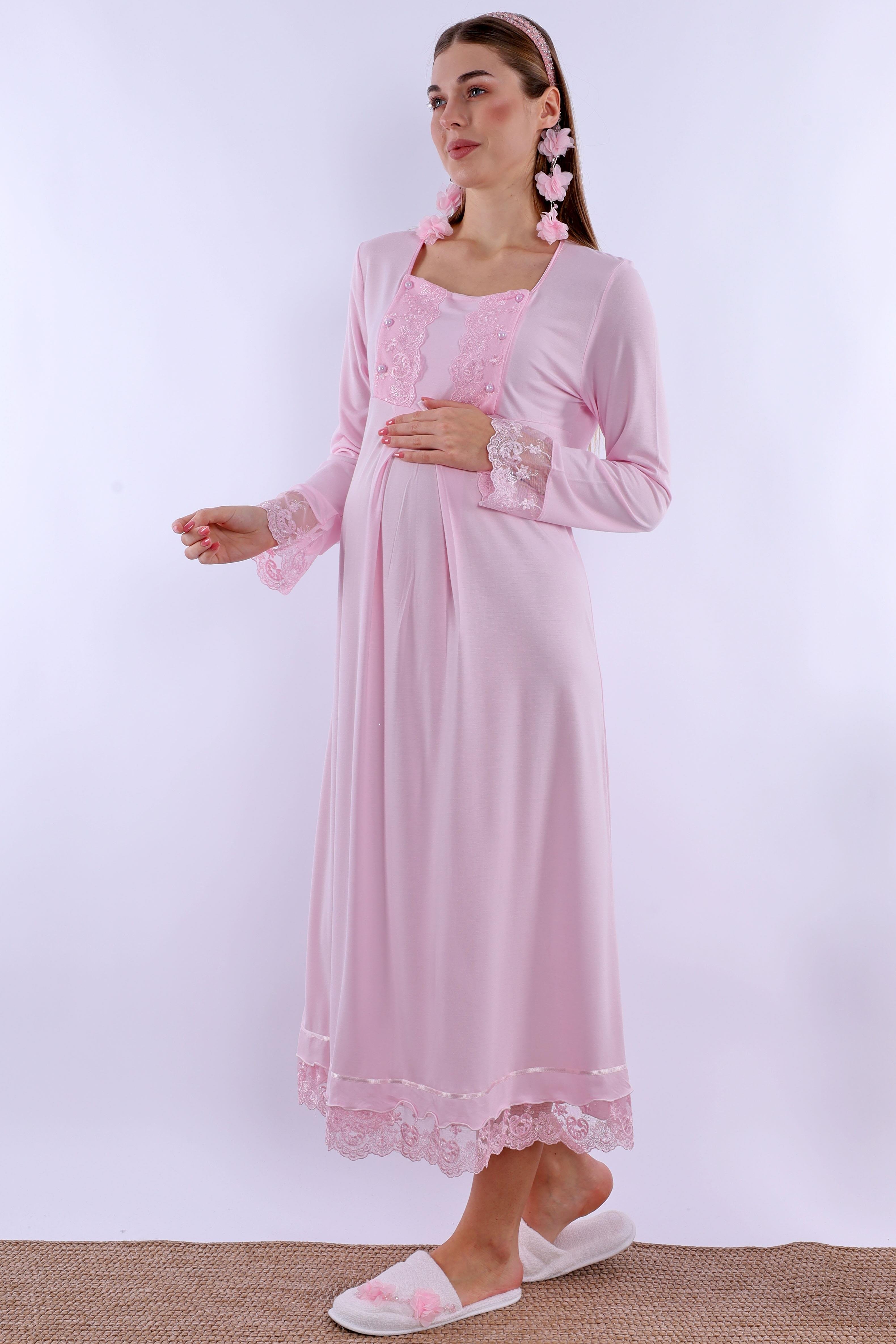 230432 Pembe Hamile Lohusa Gecelik