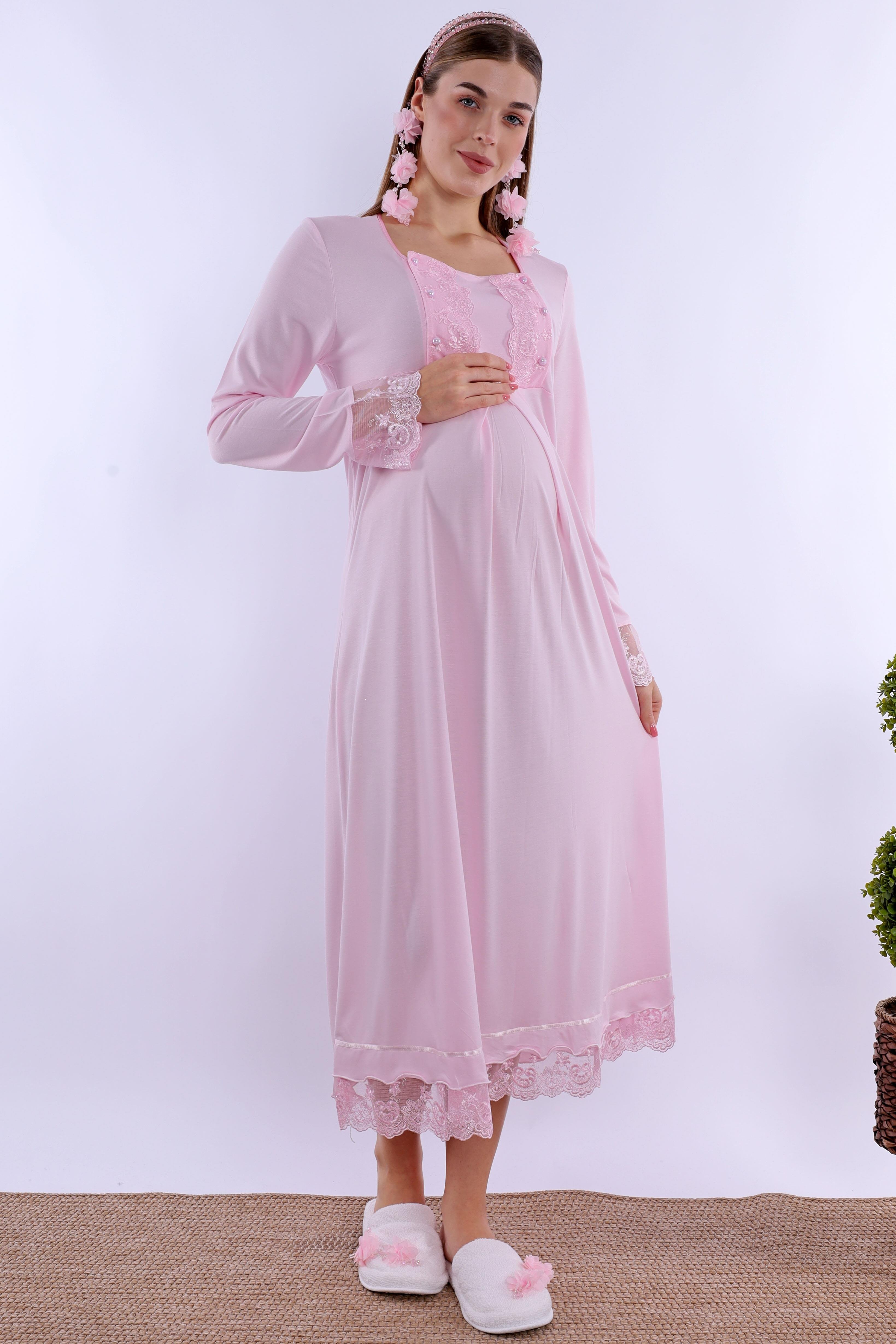 230432 Pembe Hamile Lohusa Gecelik