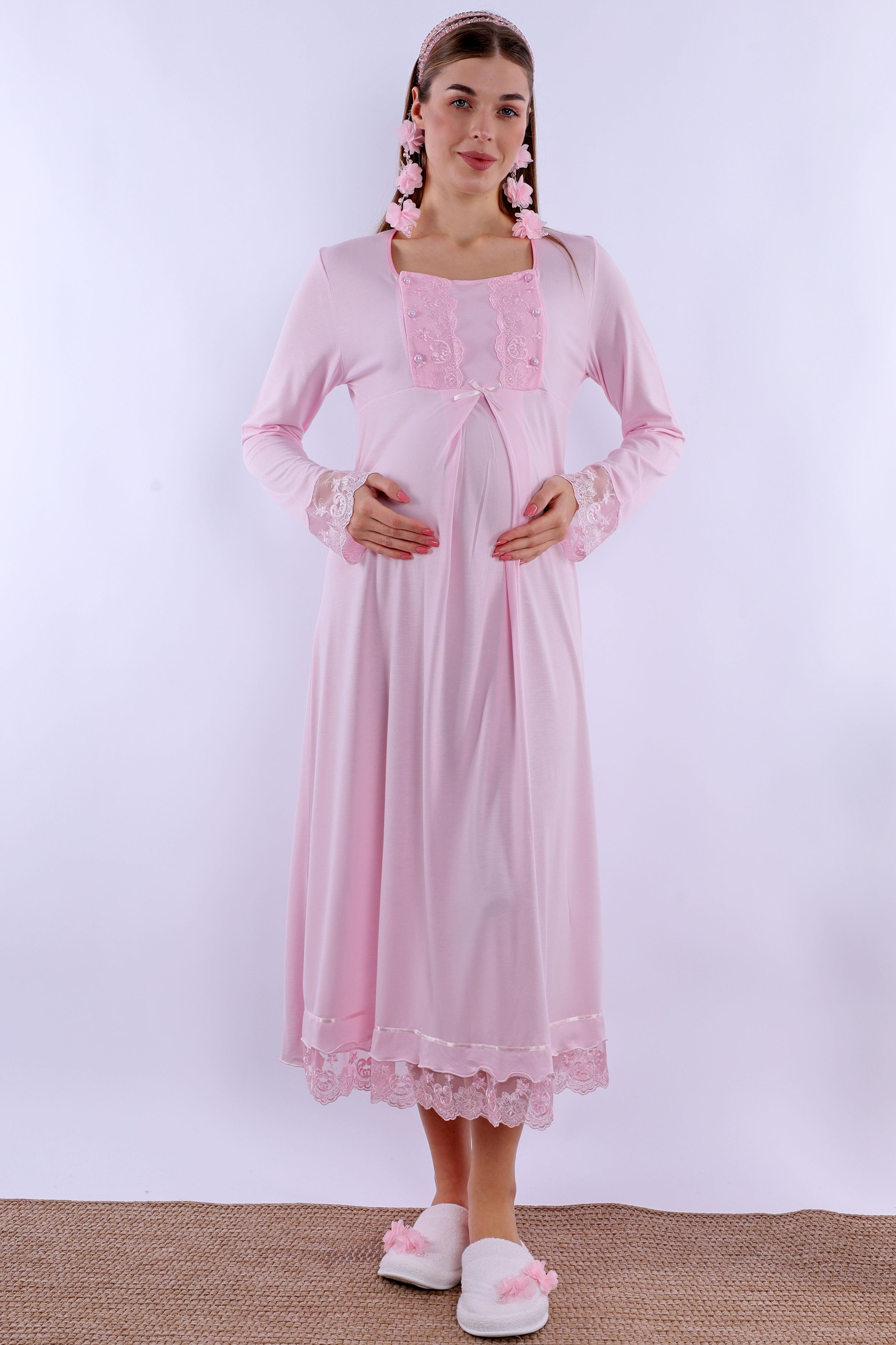 230432 Pembe Hamile Lohusa Gecelik