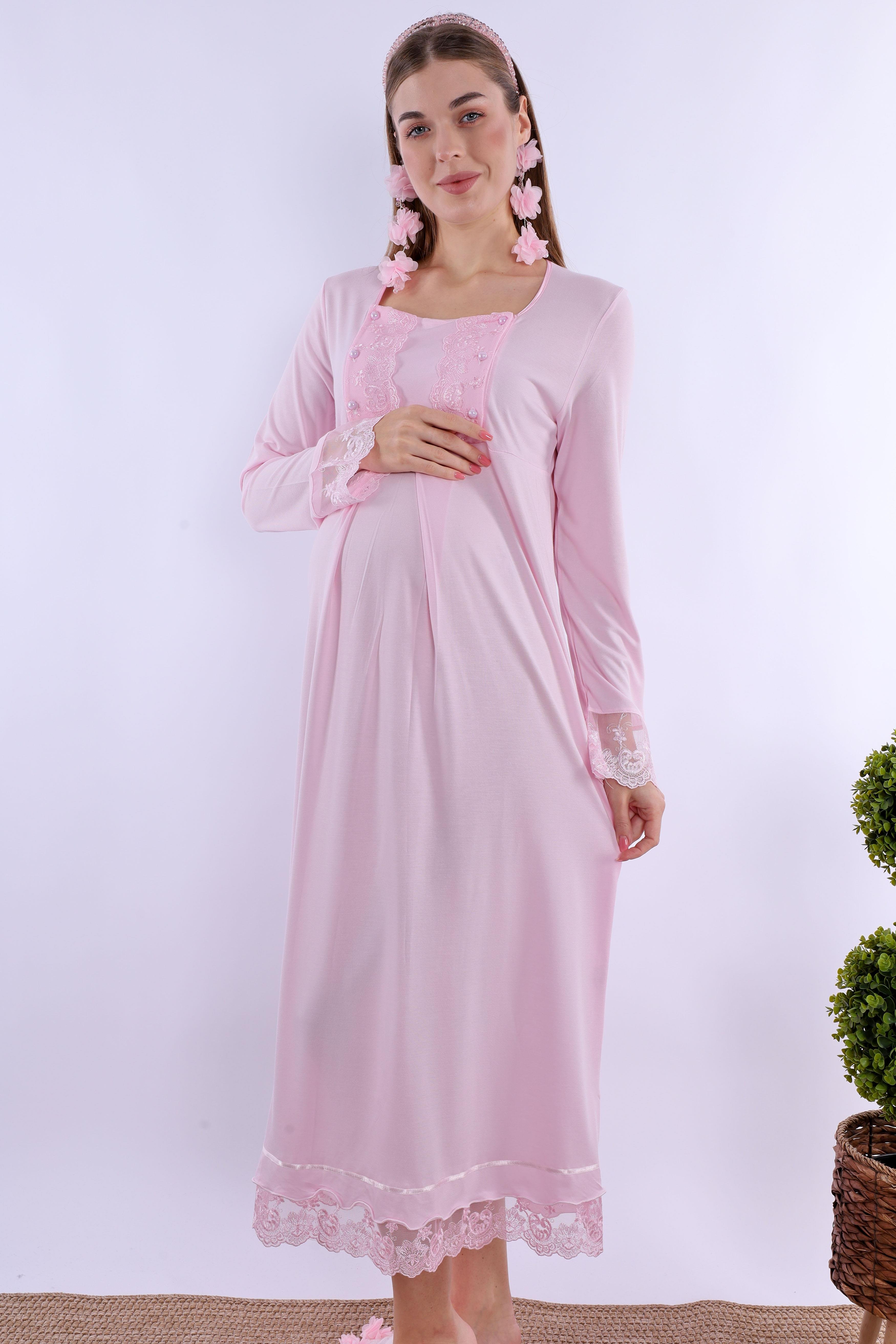 230432 Pembe Hamile Lohusa Gecelik