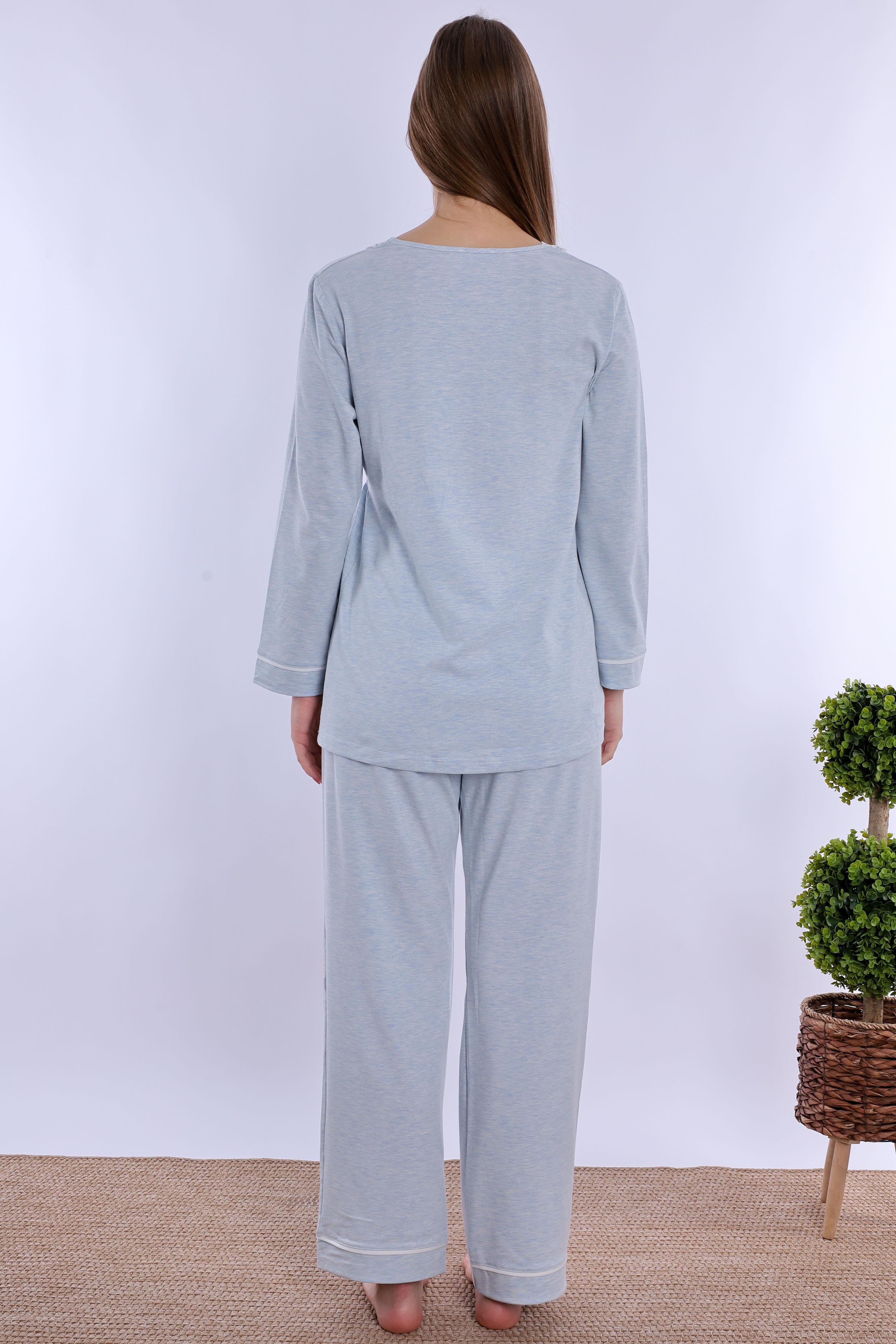 230522 Mavi Hamile Lohusa Pijama Takımı