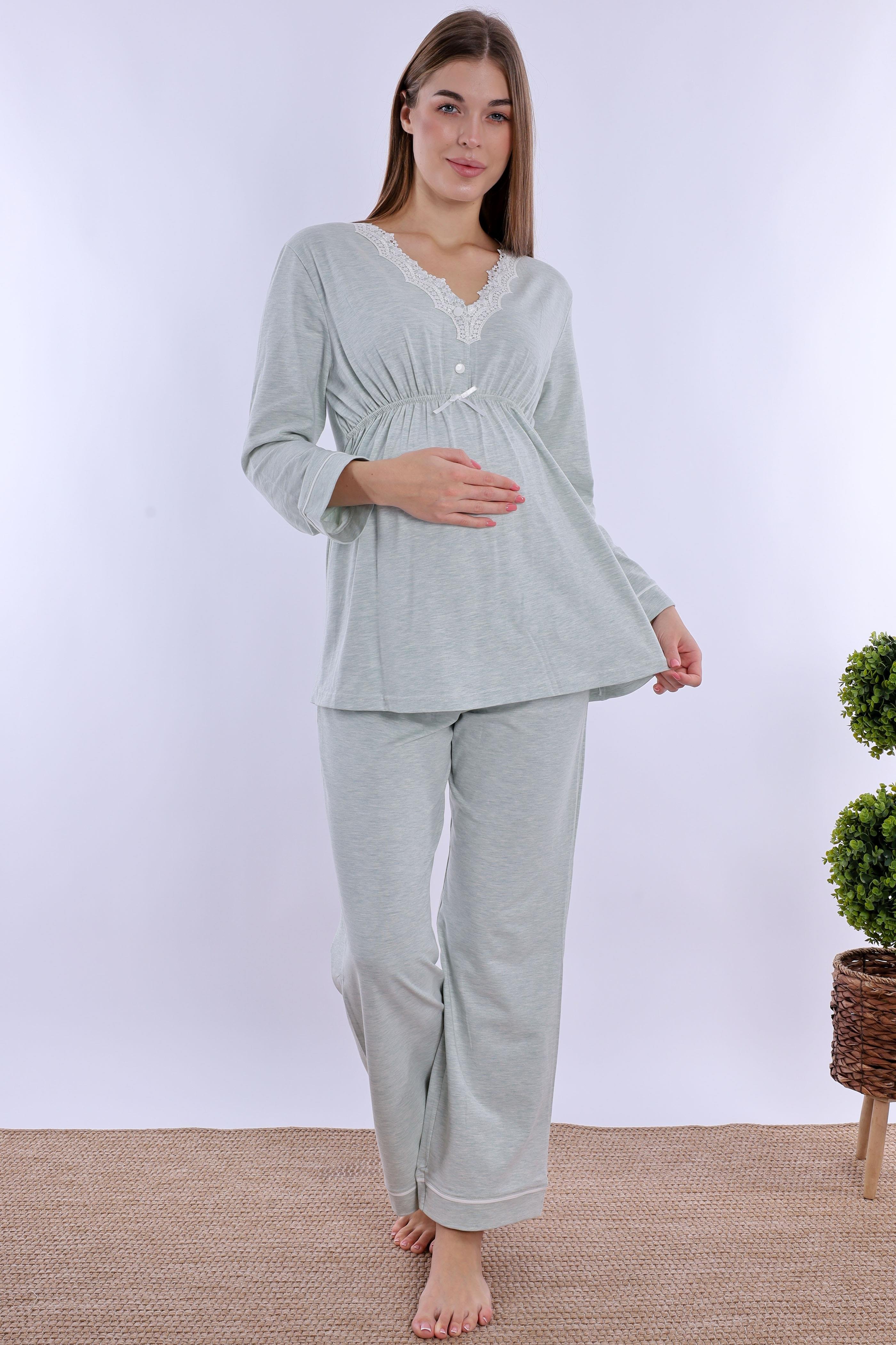 230522 Yeşil Hamile Lohusa Pijama Takımı