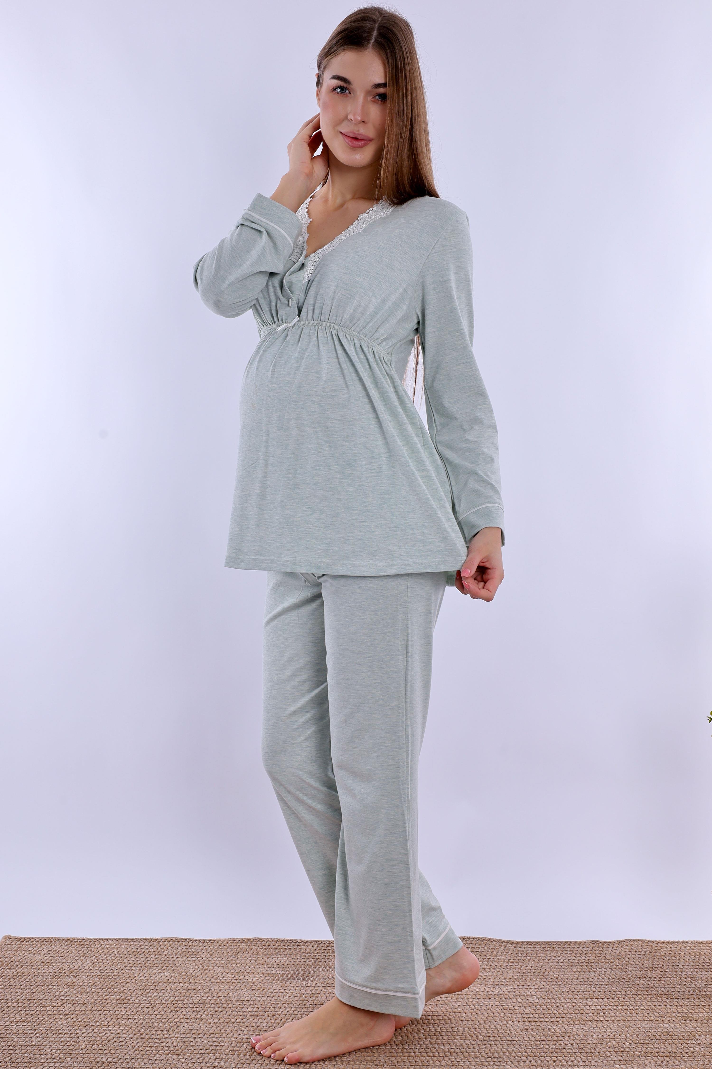 230522 Yeşil Hamile Lohusa Pijama Takımı