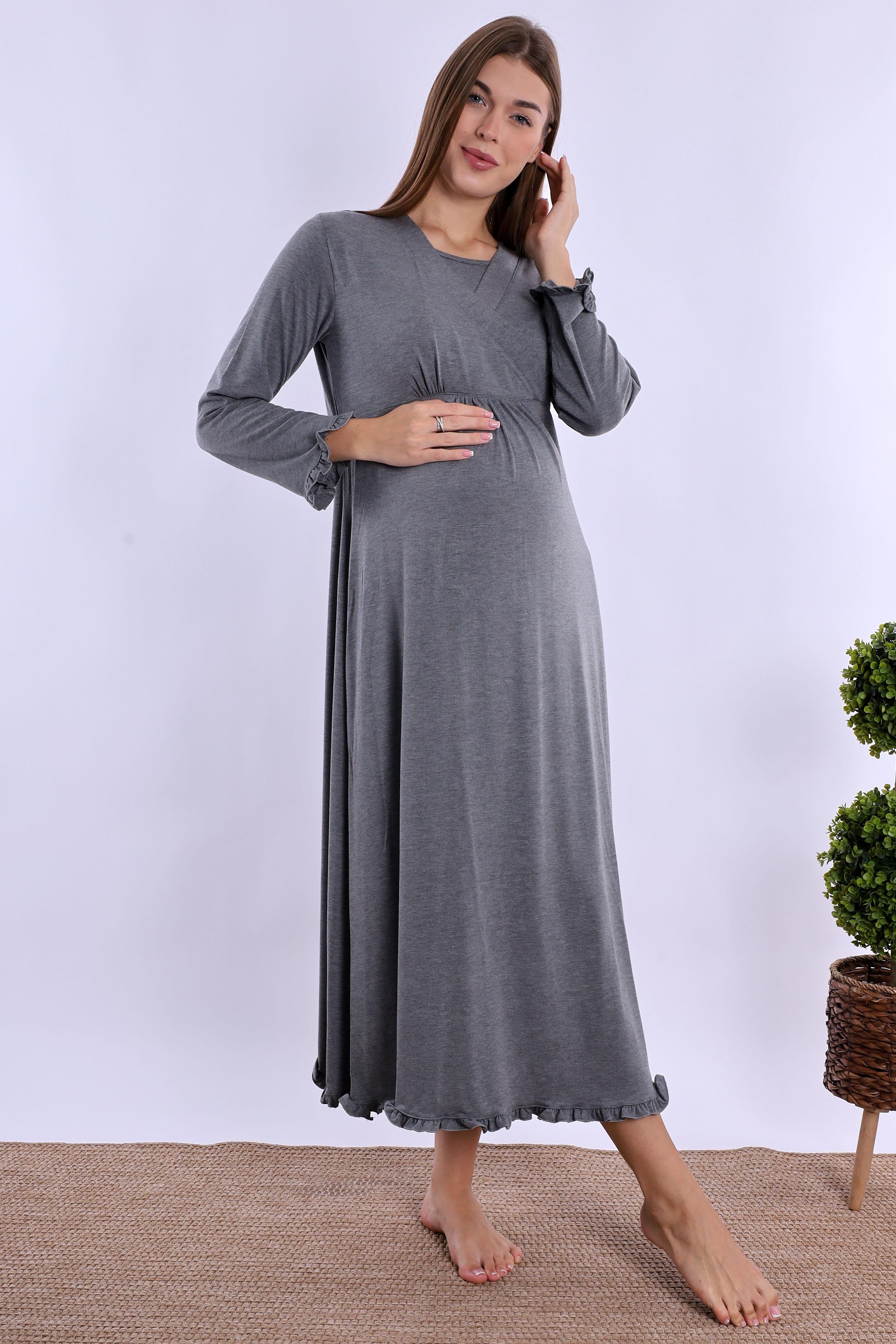 240432 Füme Hamile Lohusa Gecelik