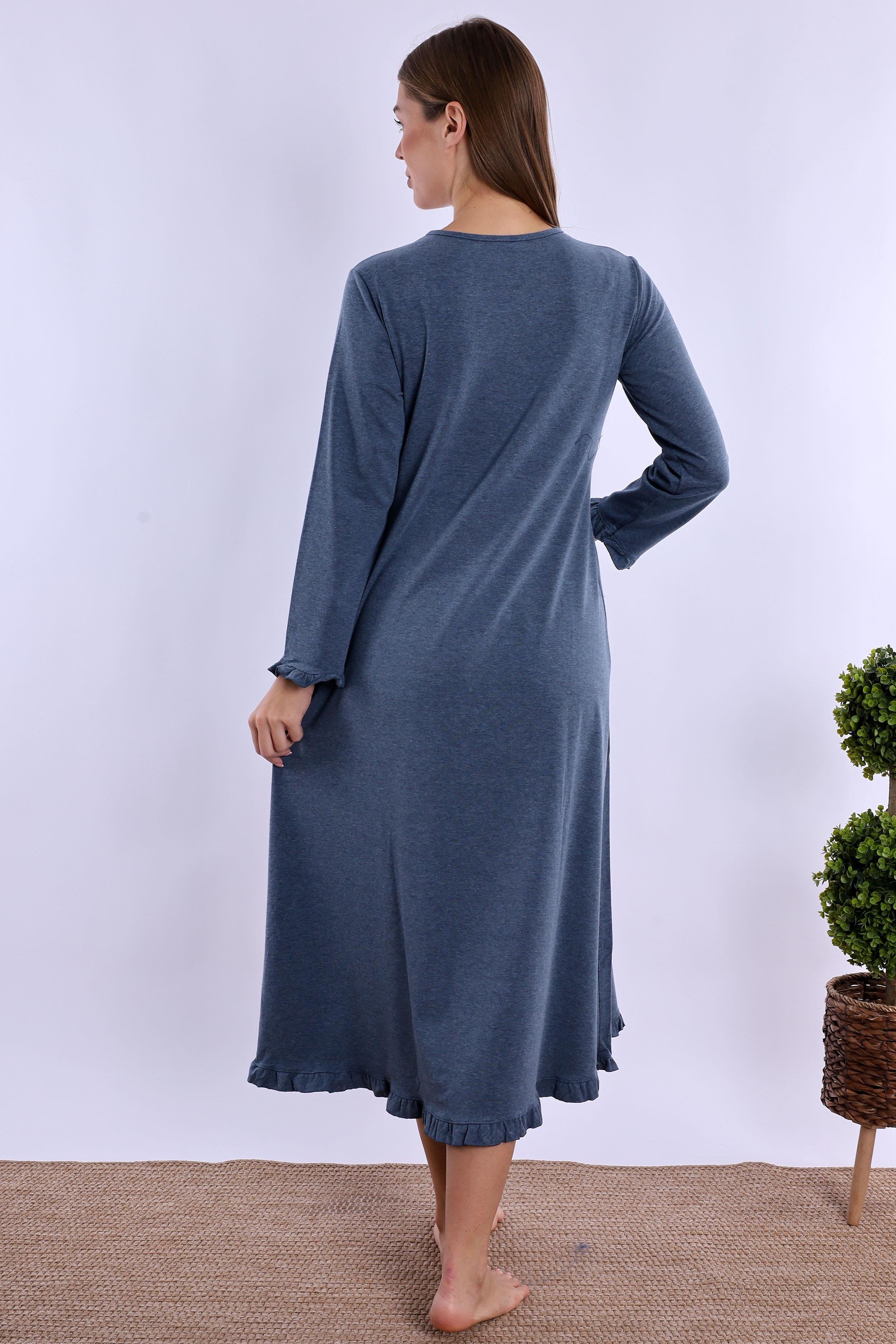 240432 İndigo Hamile Lohusa Gecelik