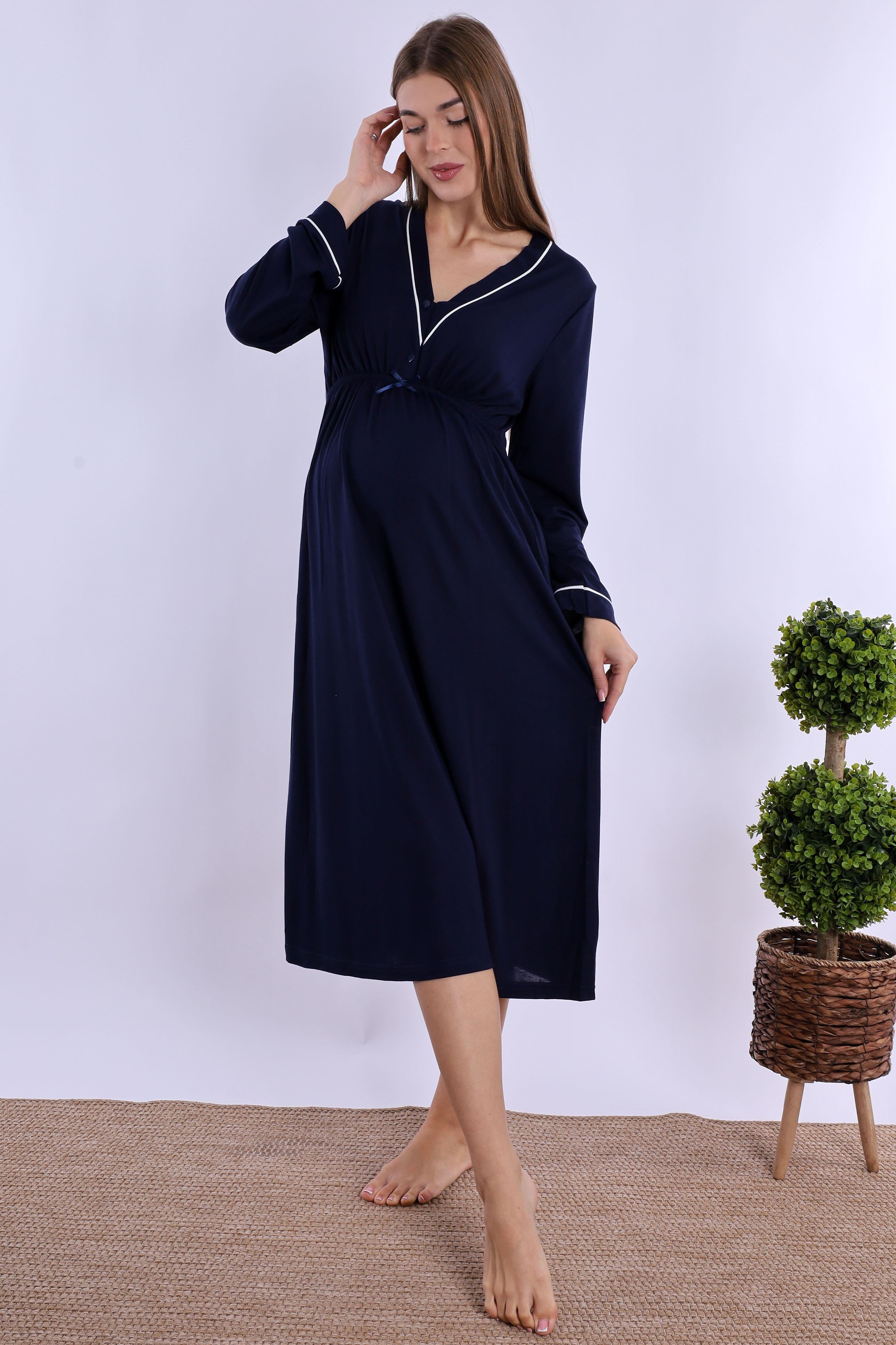 240532 Lacivert Hamile Lohusa Gecelik