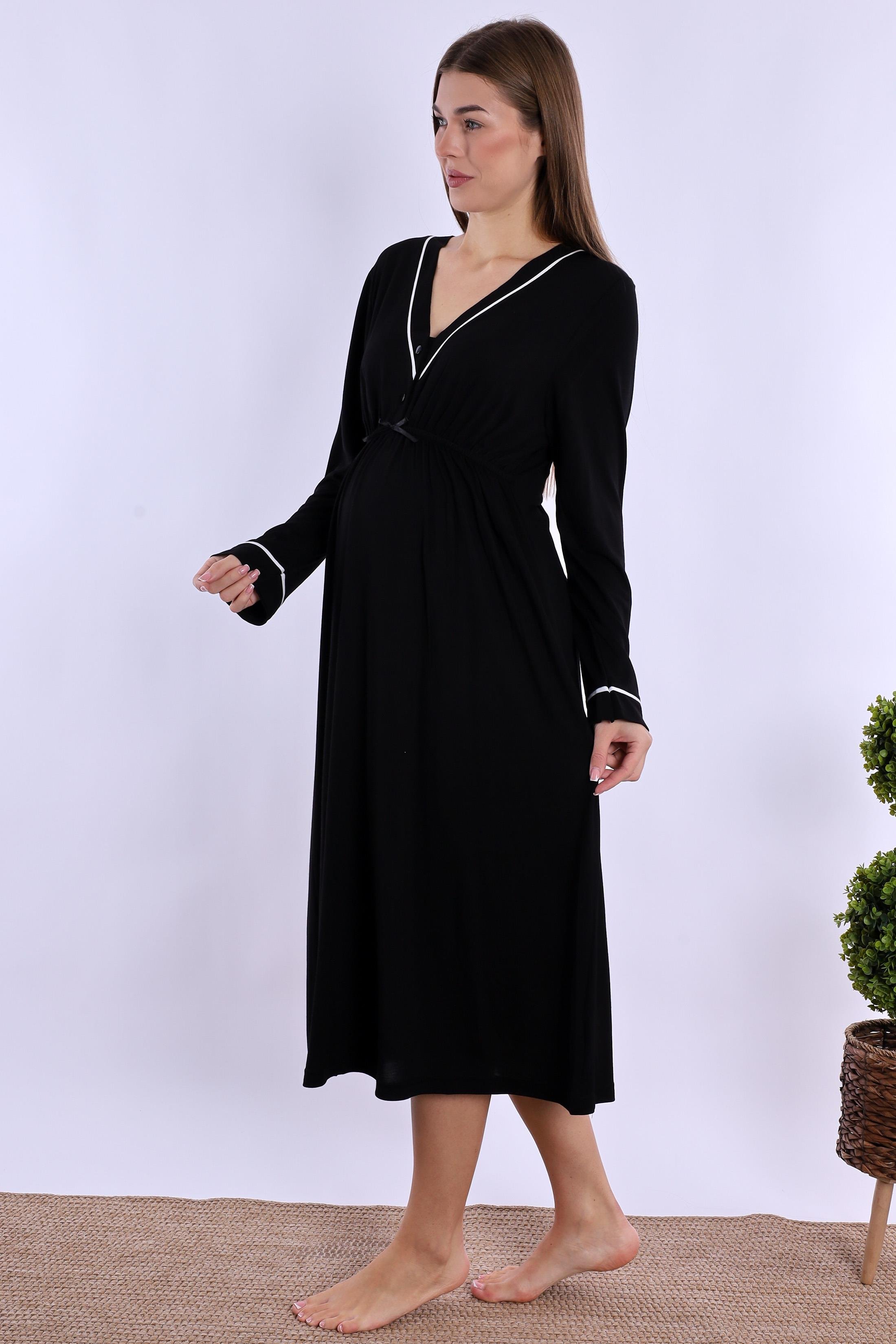 240532 Siyah Hamile Lohusa Gecelik