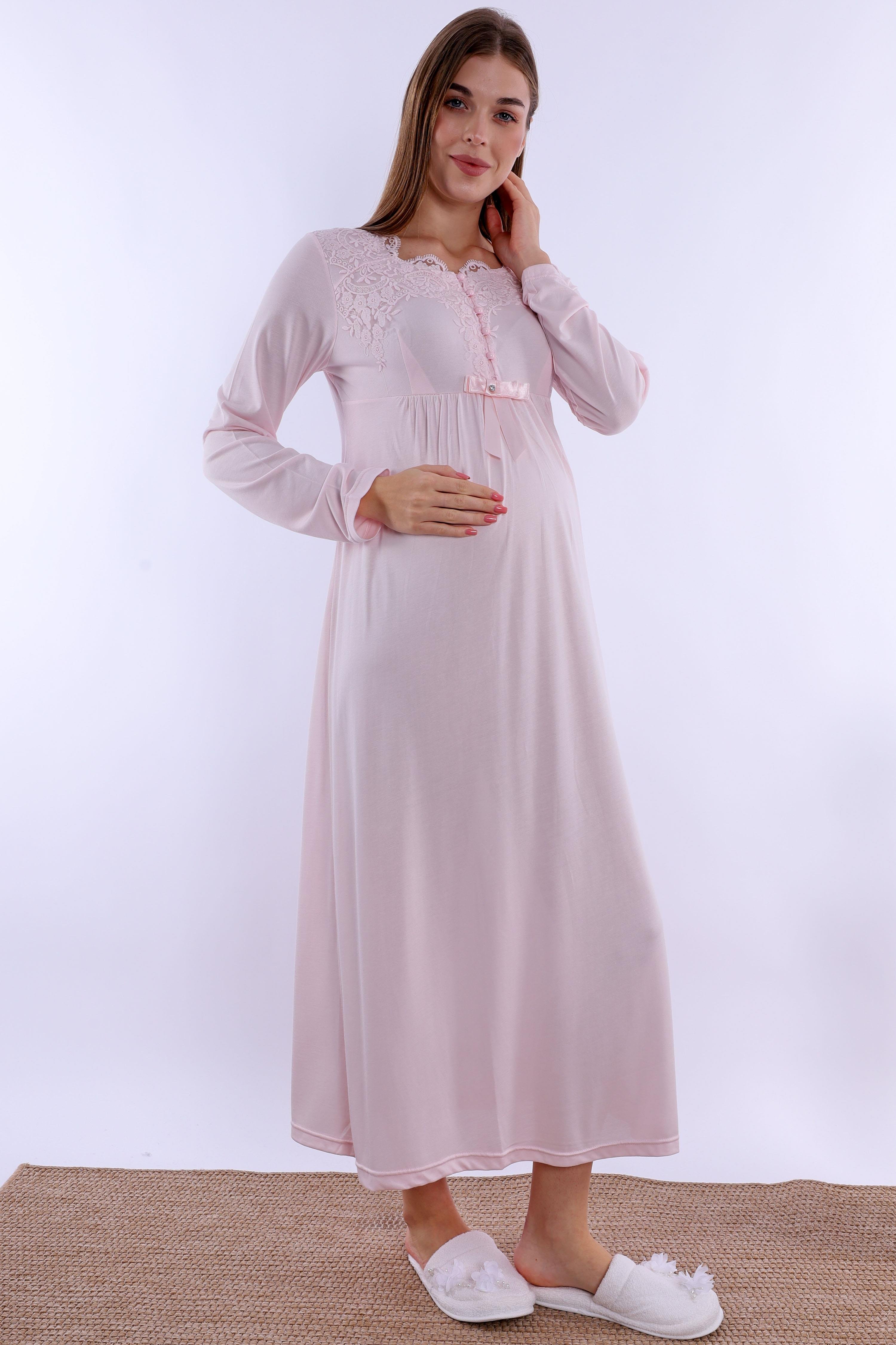 254152 Pembe Hamile Lohusa Gecelik