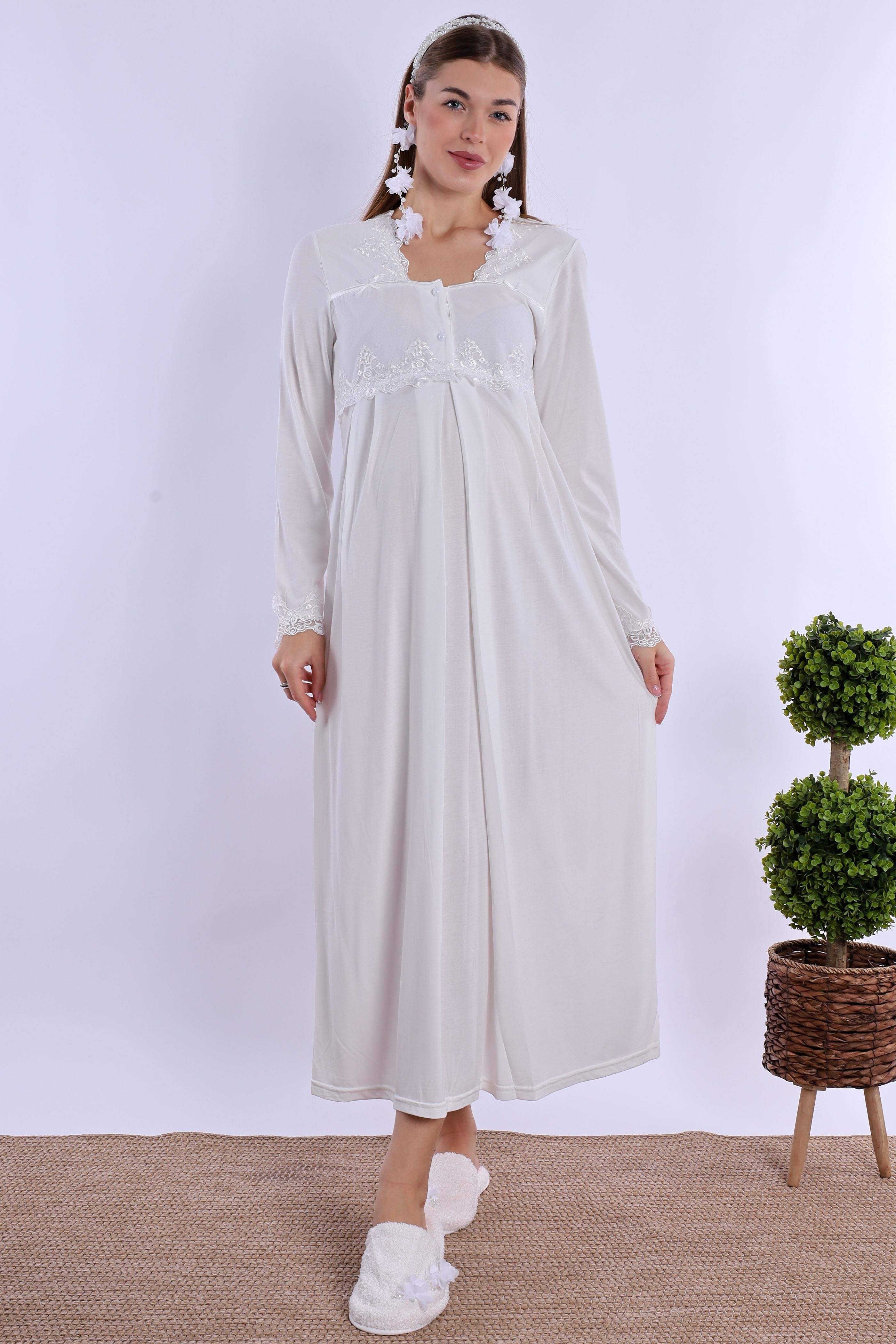 270132 Ekru Hamile Lohusa Gecelik