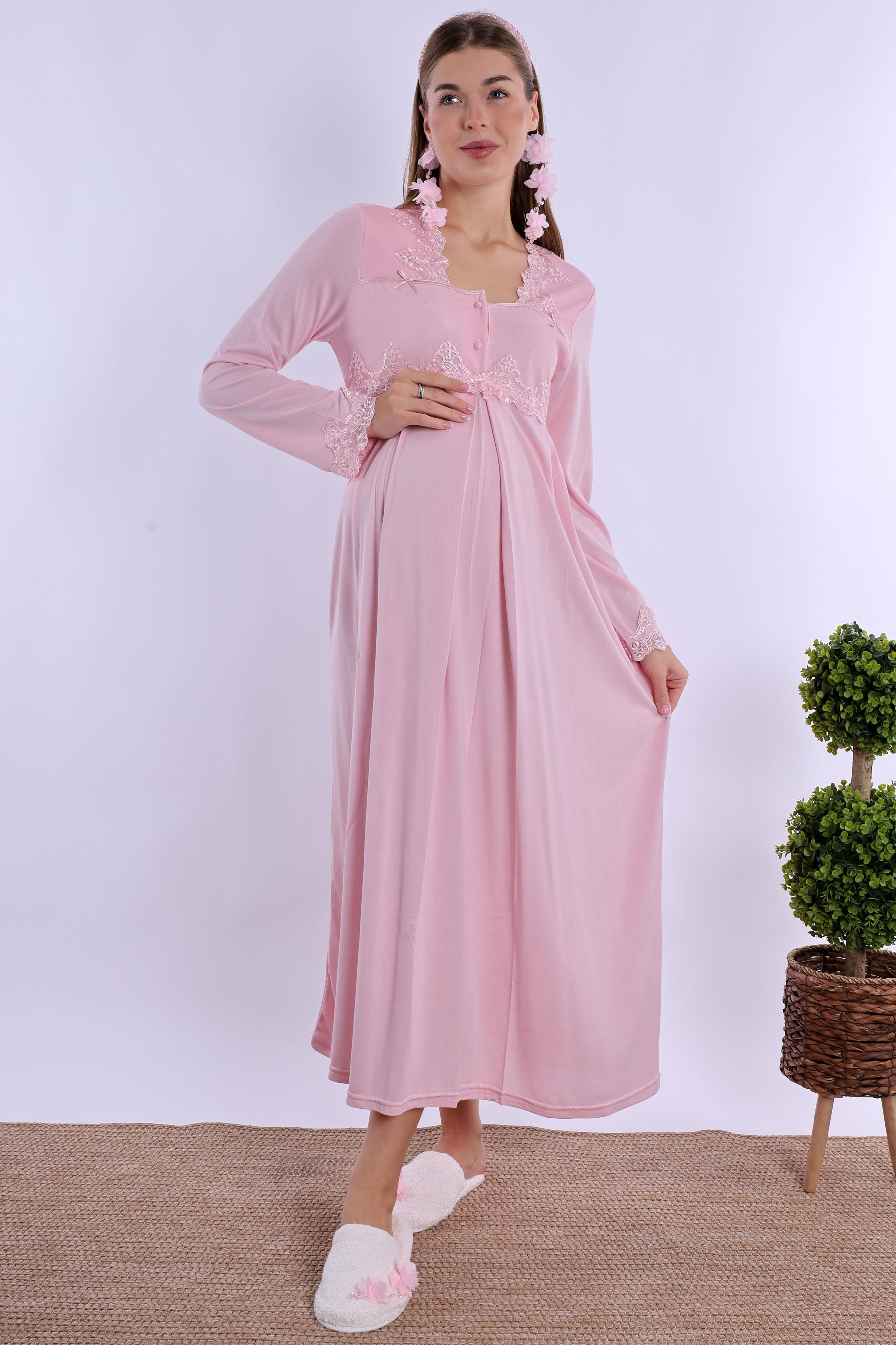 270132 Pembe Hamile Lohusa Gecelik