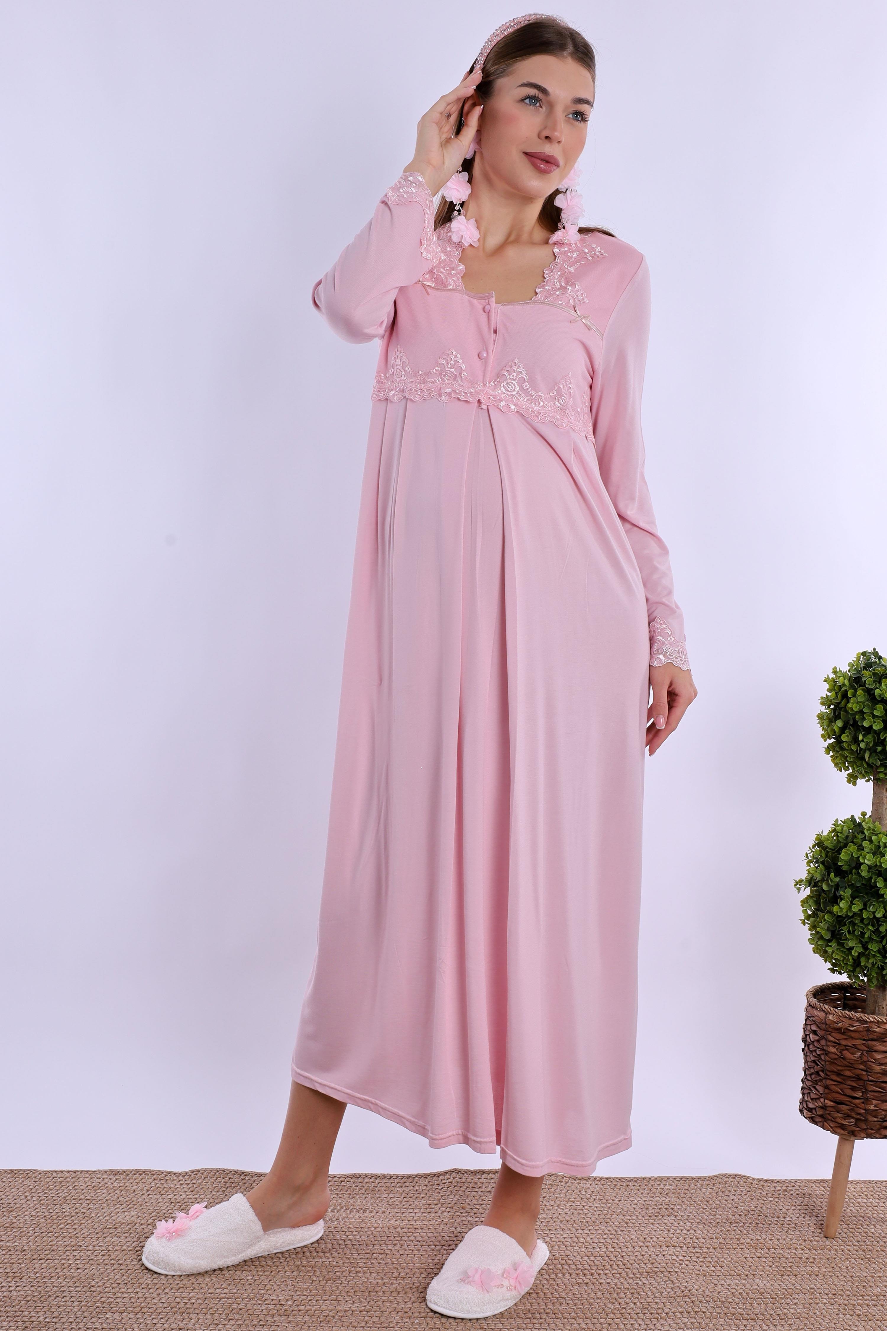 270132 Pembe Hamile Lohusa Gecelik