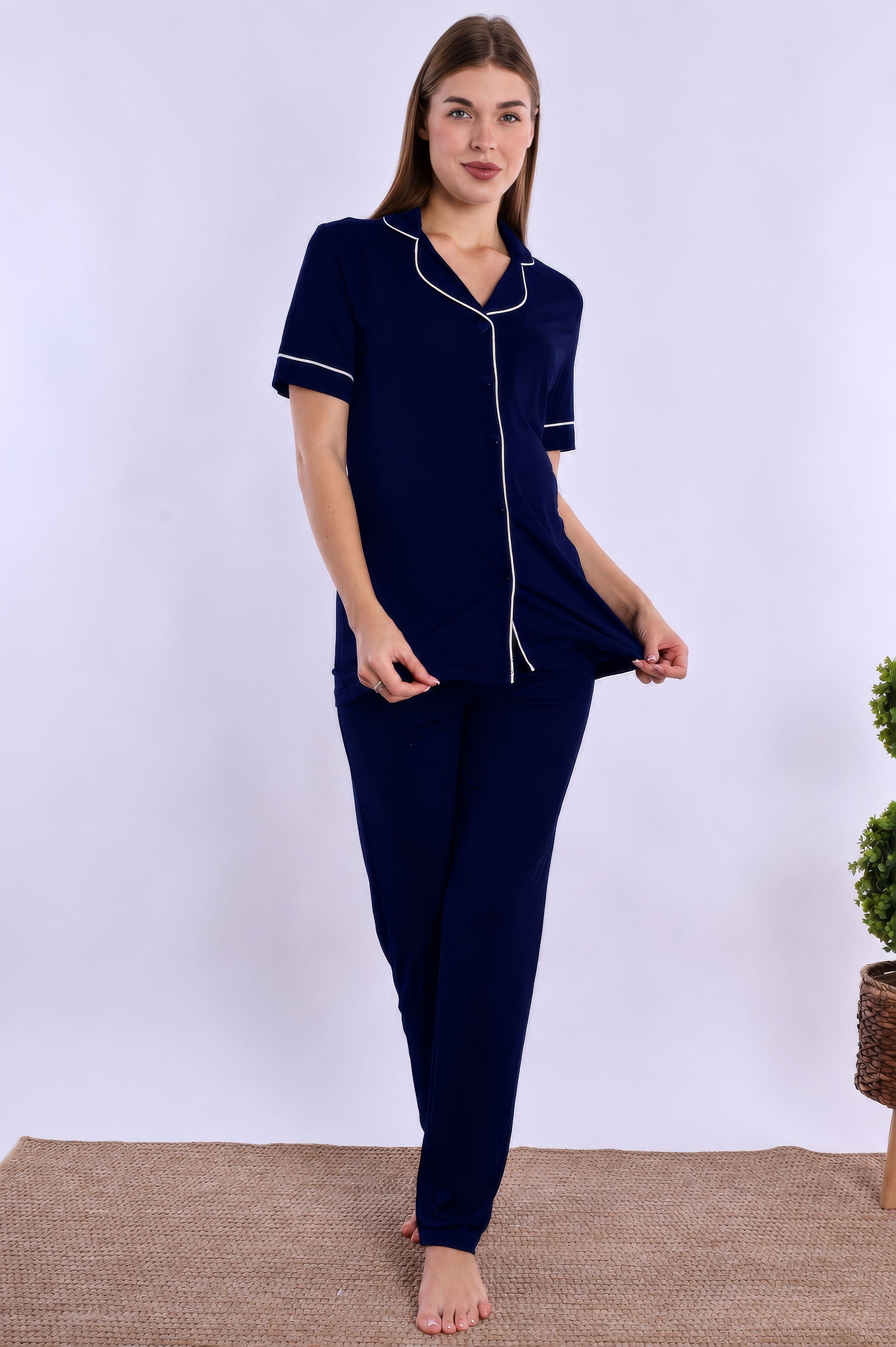 280692 Lacivert Hamile Lohusa Pijama Takımı