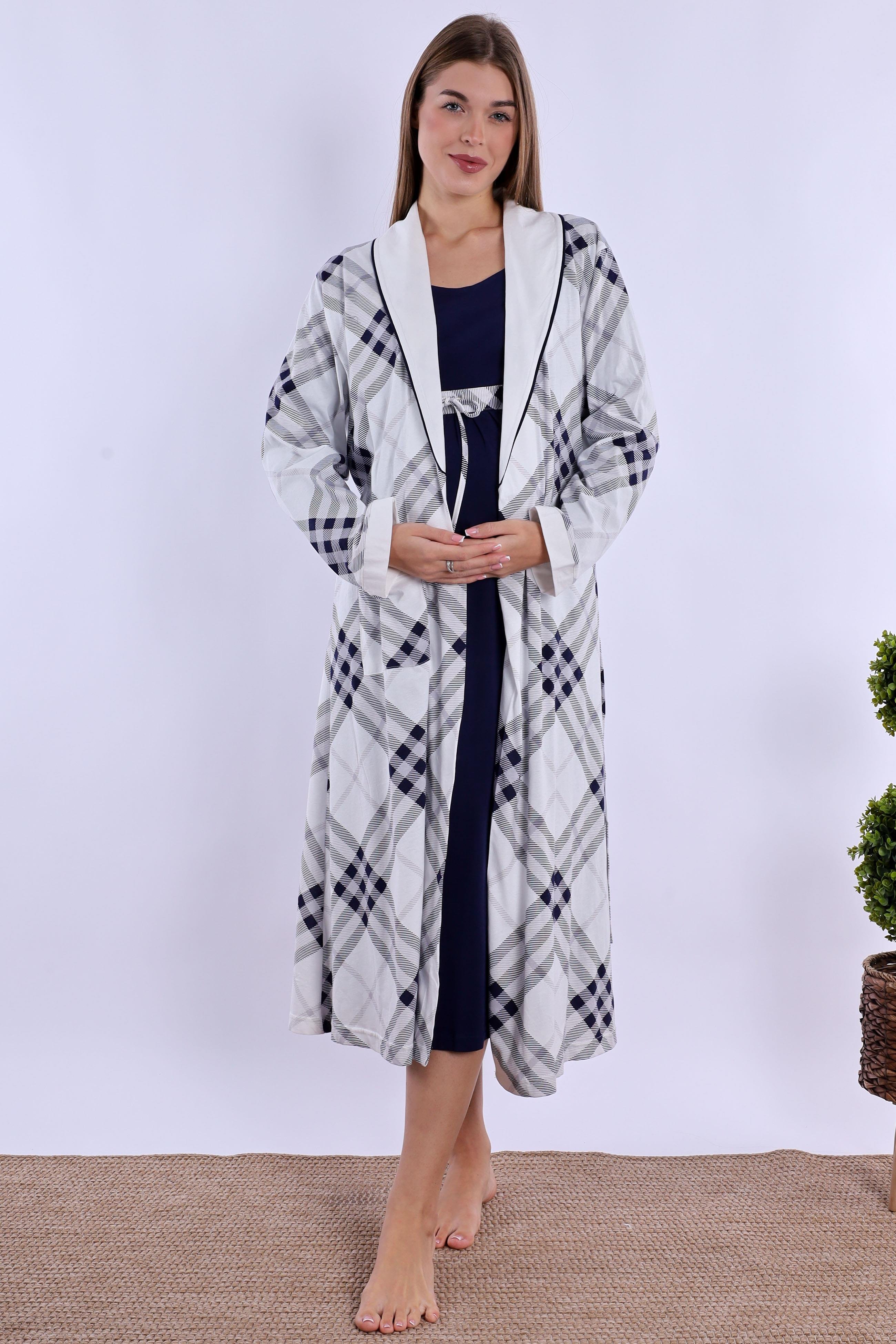 280862 Lacivert %100 Pamuk Hamile Lohusa Set