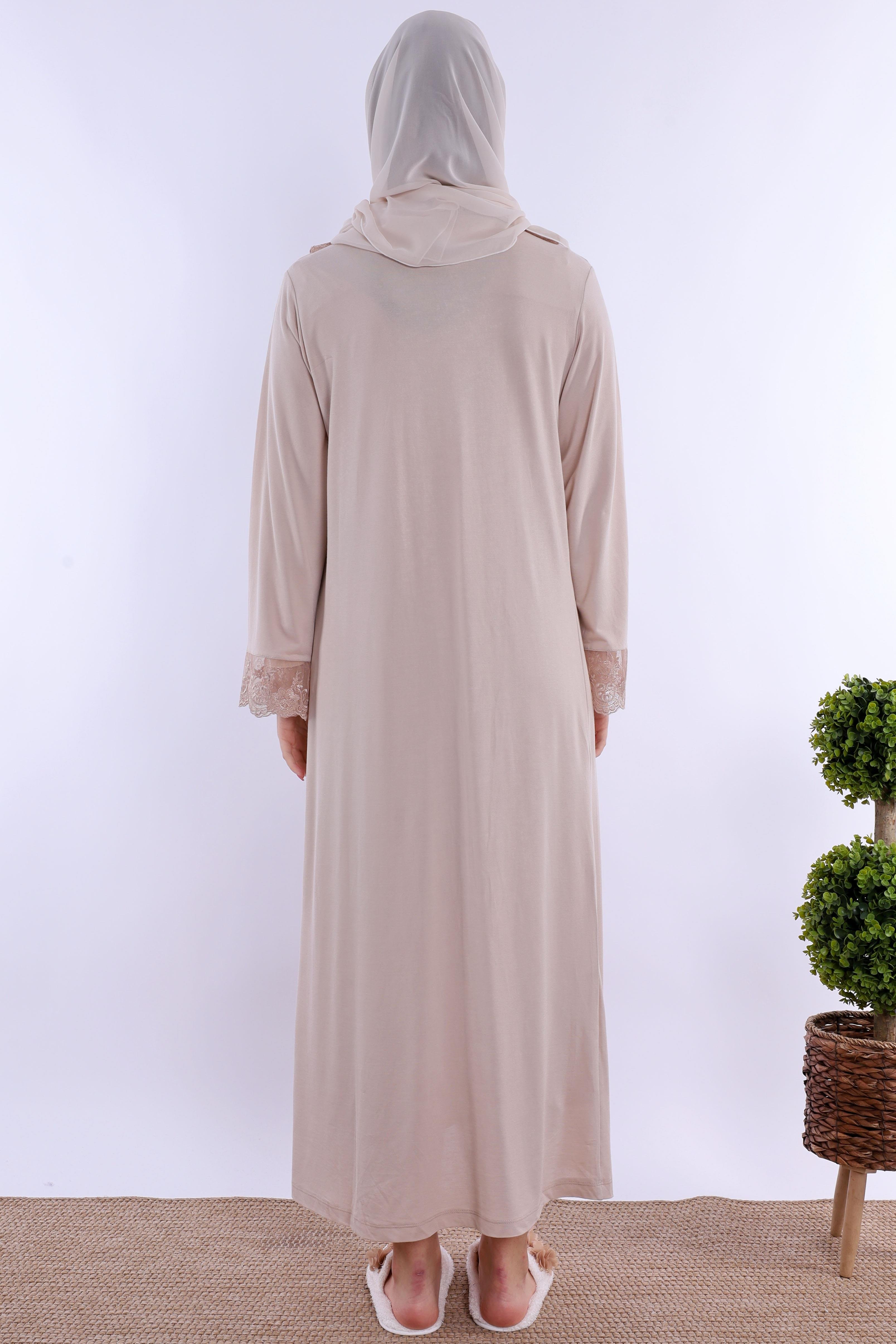 2T30462 Bej Tesettürlü Hamile Lohusa Set