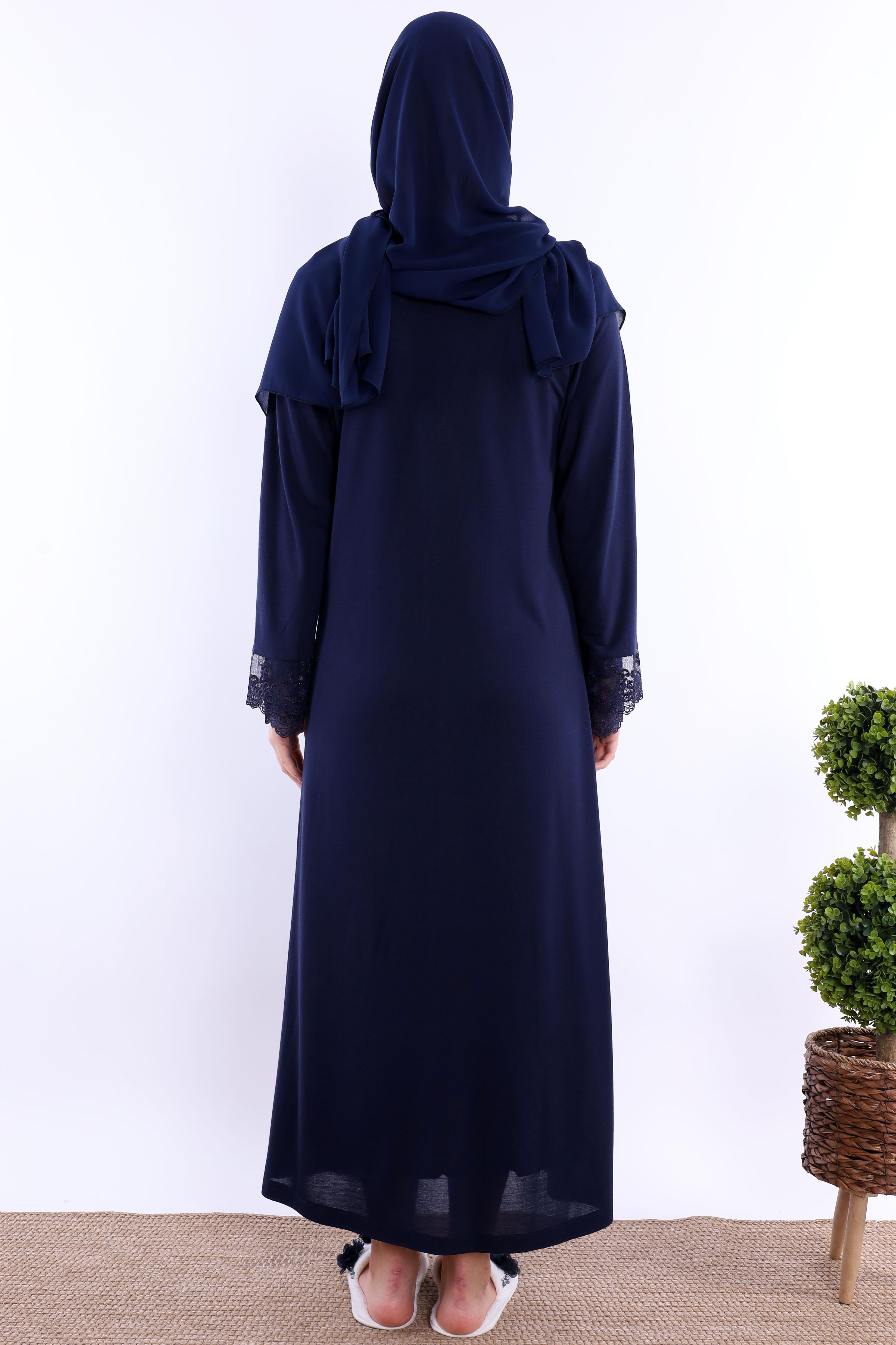 2T30462 Lacivert Tesettürlü Hamile Lohusa Set