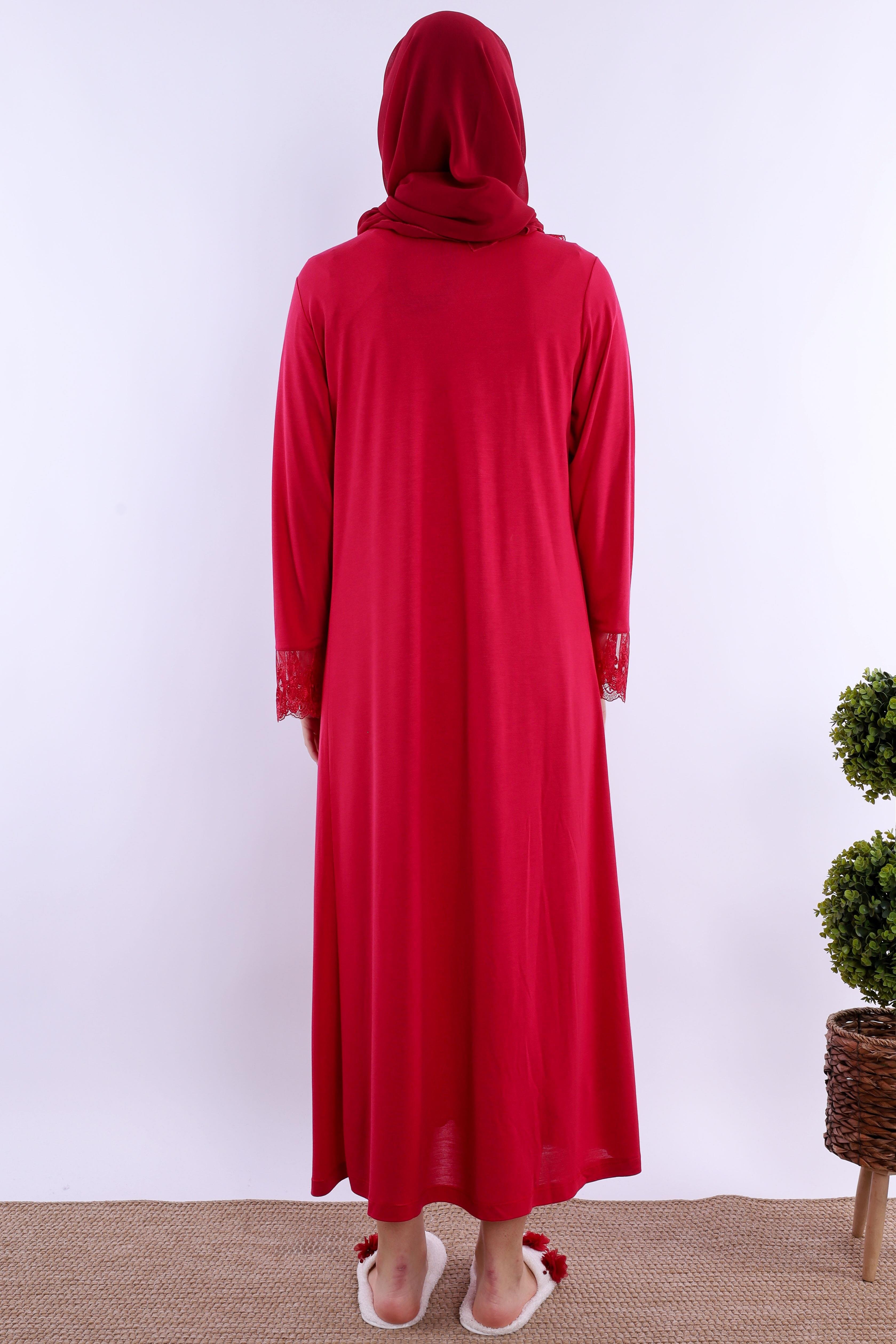 2T30462 Vişne Tesettürlü Hamile Lohusa Set