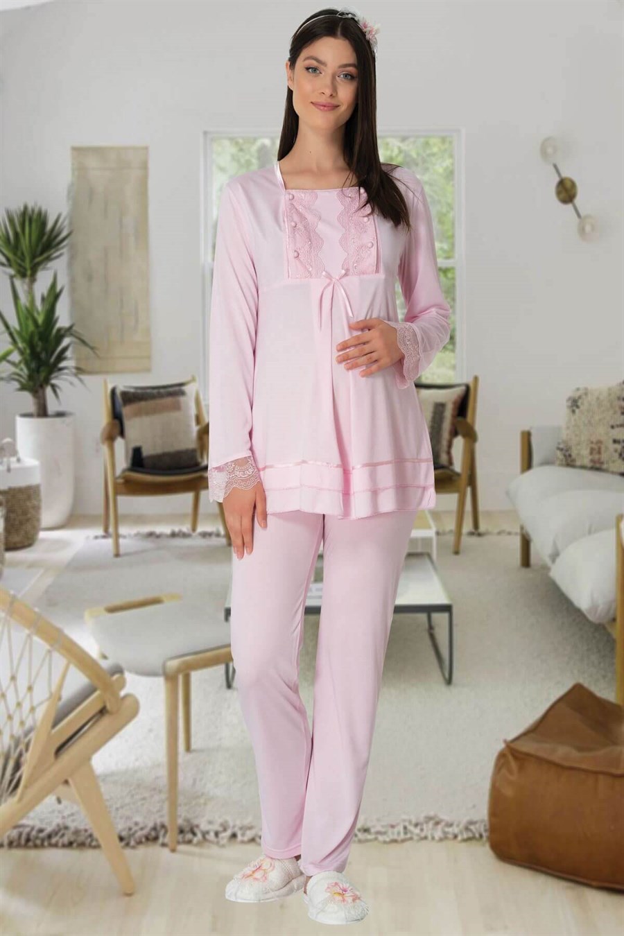 Carpediem 1513 Sabahlıklı Lohusa Pijama Takımı