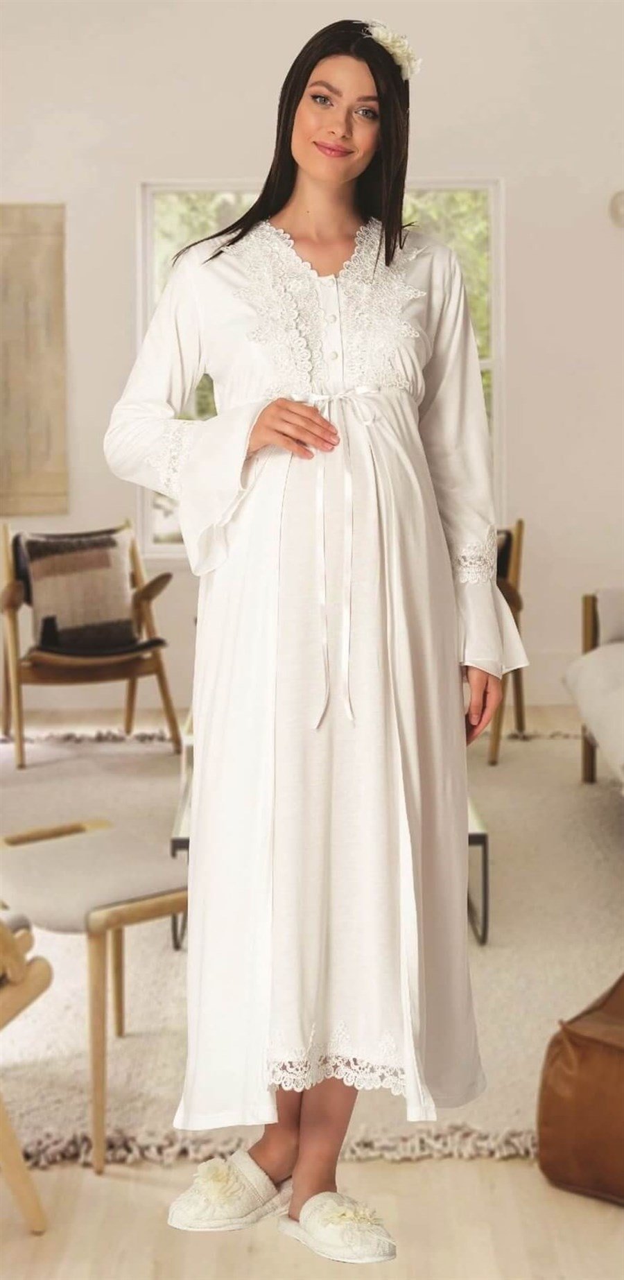 CarpeDiem 1518 Sabahlıklı Lohusa Gecelik Takımı