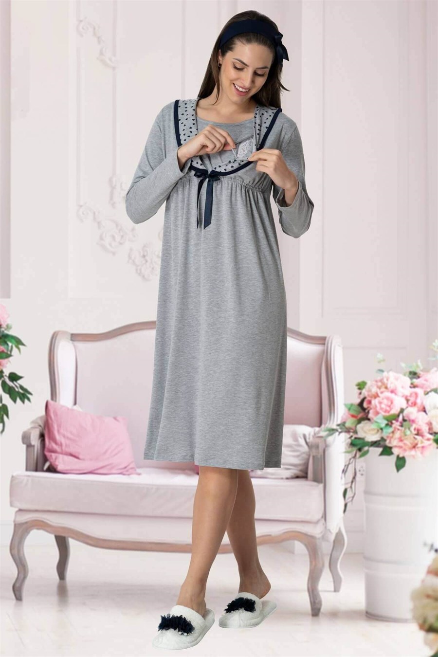CarpeDiem 1564 Lacivert Hamile Lohusa Set