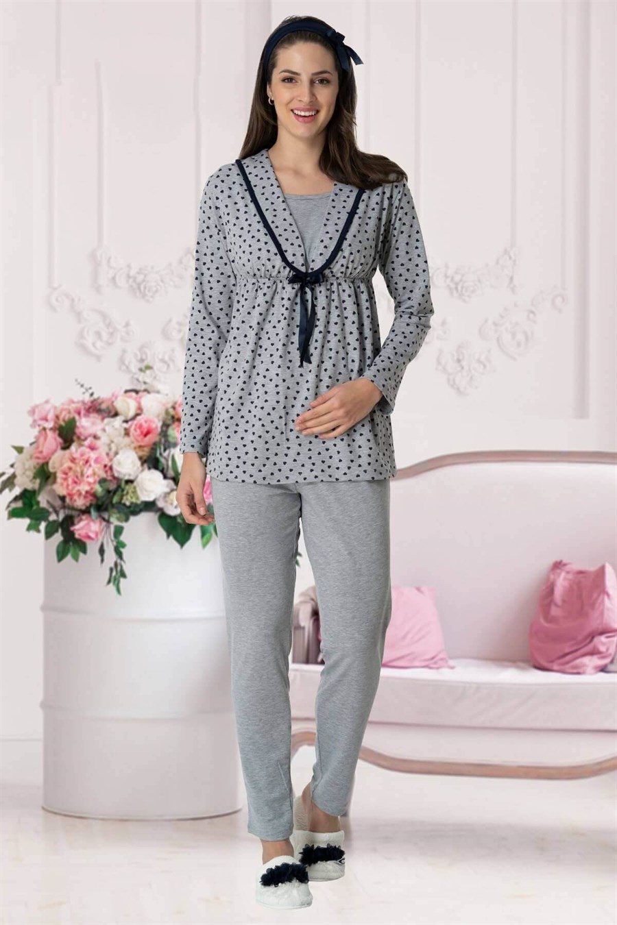 CarpeDiem 1564 Lacivert Hamile Lohusa Set