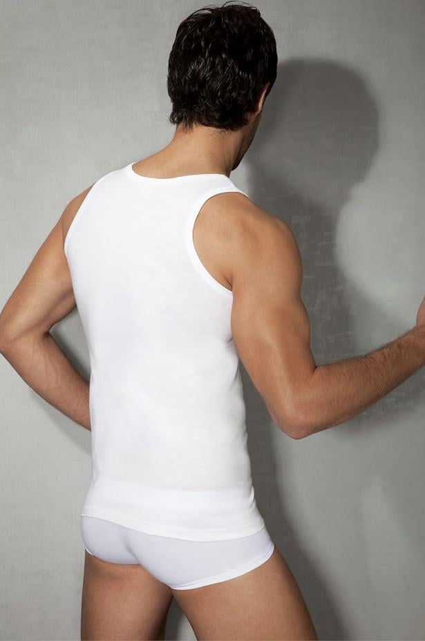 Doreanse 2005 Beyaz Erkek Derin Yuvarlak Yaka Atlet