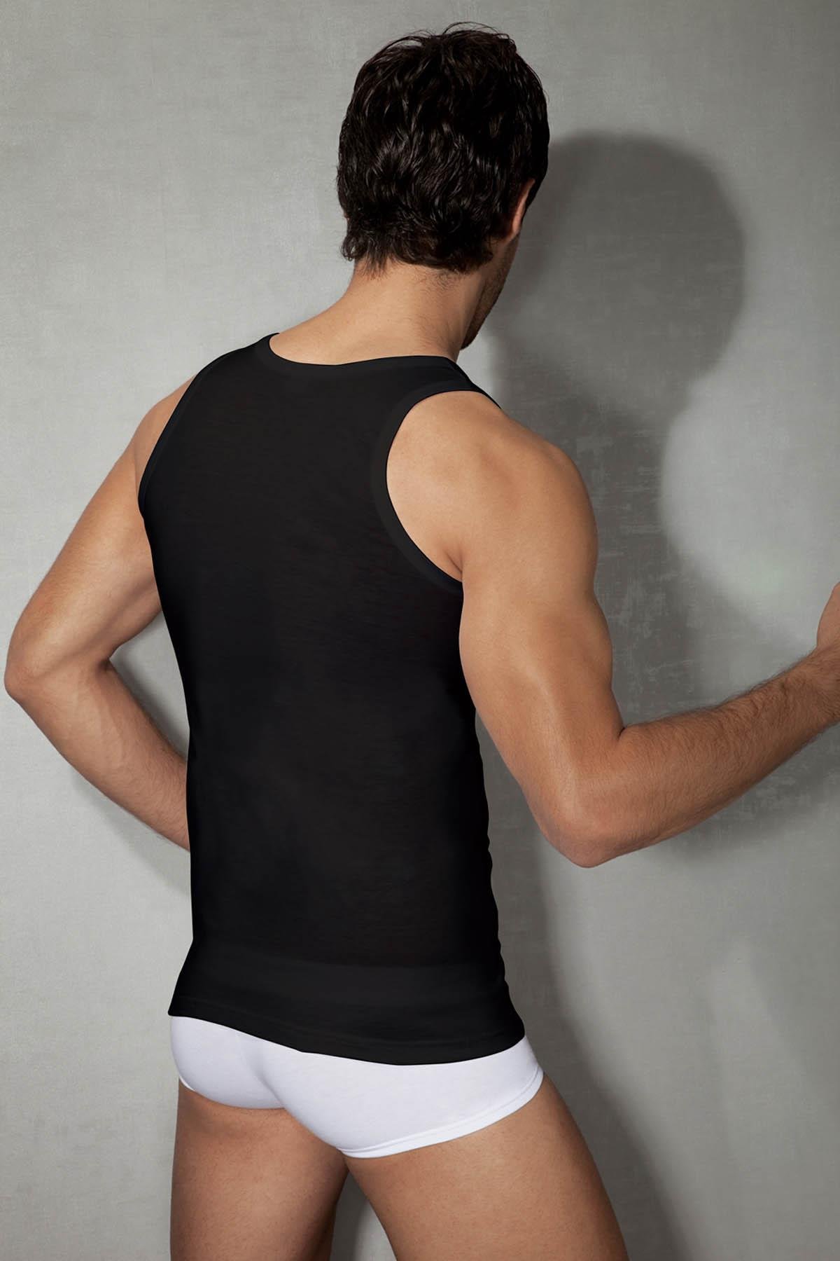 Doreanse 2005 Siyah Erkek Derin Yuvarlak Yaka Atlet