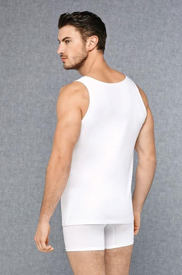 Doreanse 2025 Beyaz Erkek 2'li Geniş Yaka Atlet