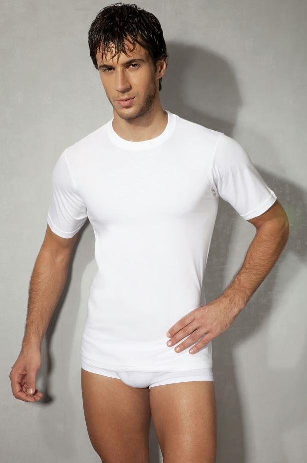 Doreanse 2505 Beyaz Erkek Yuvarlak Yaka Kısa Kol Tişört