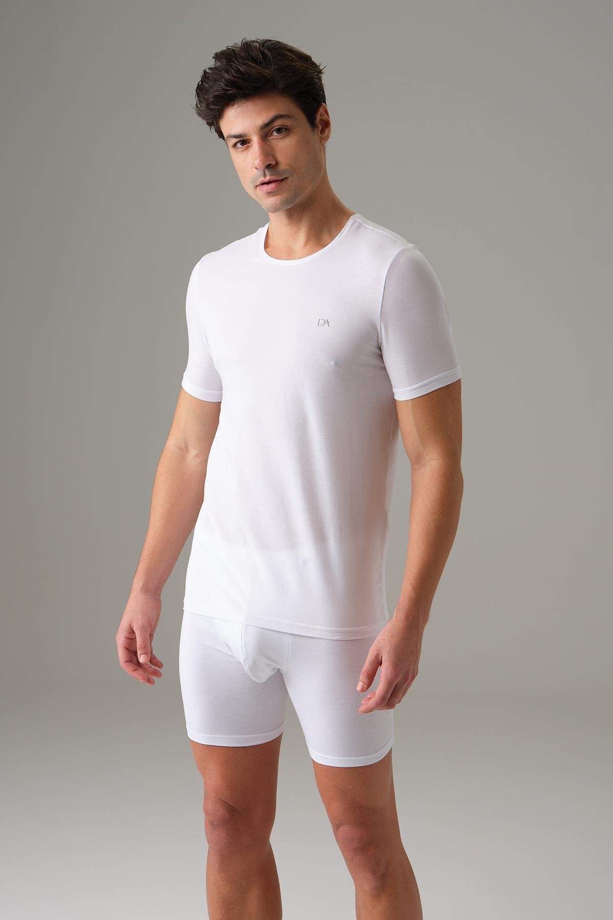 Doreanse 2531 Beyaz Erkek Pamuk Kumaş Tişört