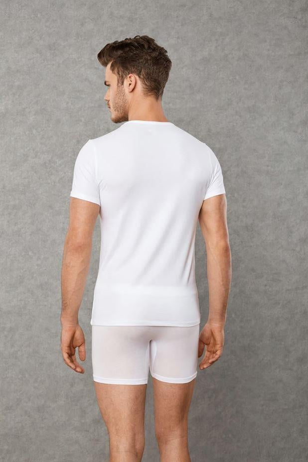 Doreanse 2800 Beyaz Erkek 2'li Yuvarlak Yaka Kısa Kollu Tişört
