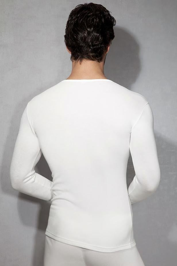 Doreanse 2960 Ekru Erkek Termal Yuvarlak Yaka Uzun Kollu Tişört