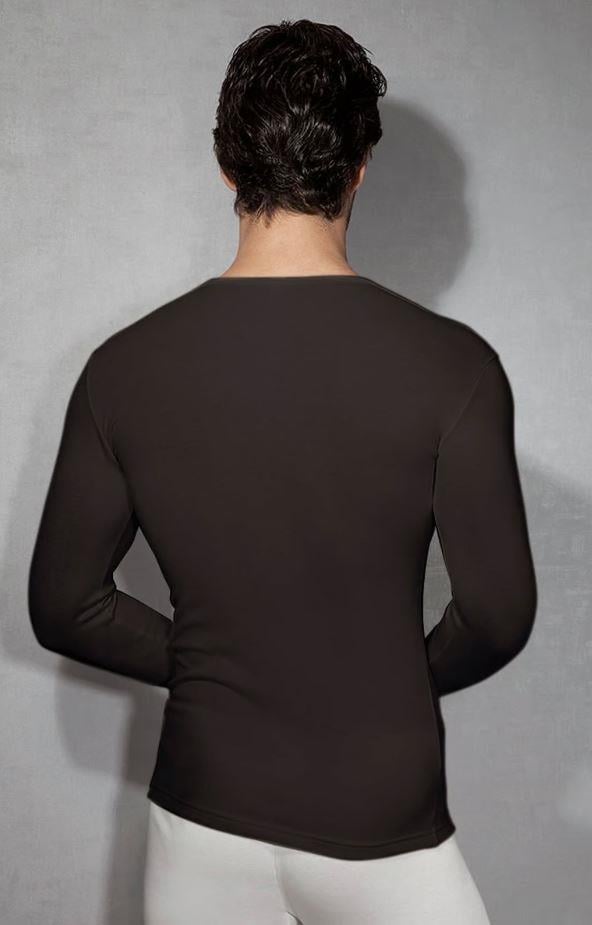 Doreanse 2965 Siyah Erkek Viloft Termal Yuvarlak Yaka Uzun Kol Tişört