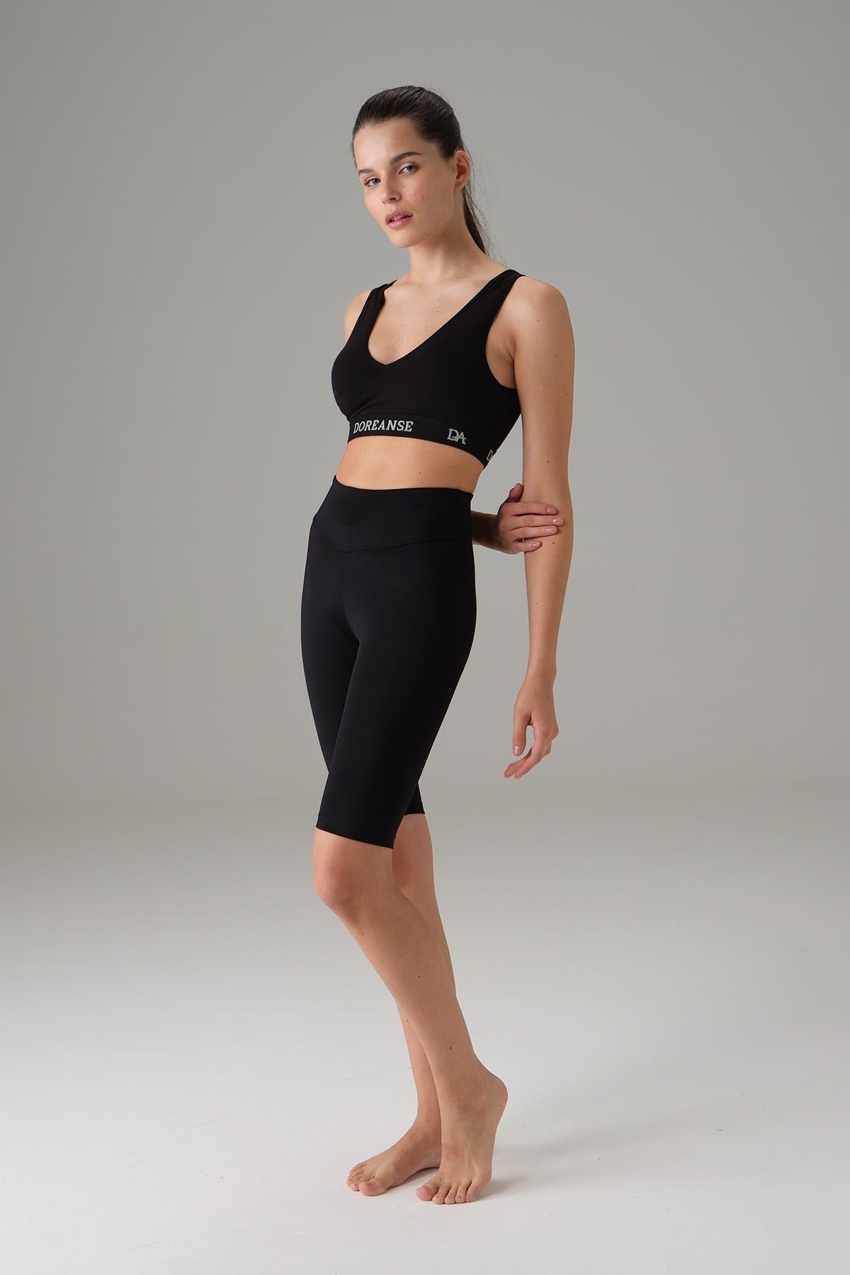 Doreanse 5580 Beyaz Derin V Yaka Kaplı Sporcu Sütyeni