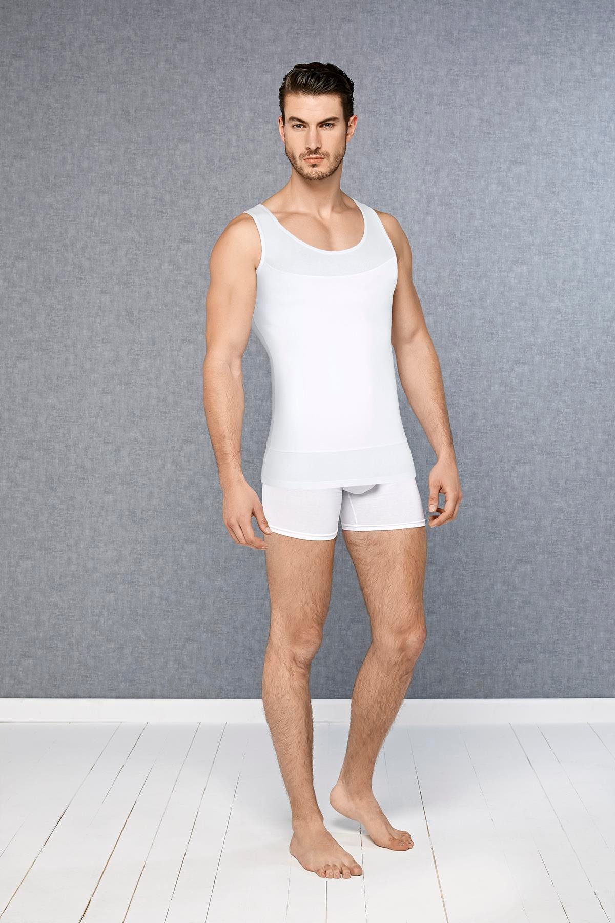 Doreanse 5965P Beyaz Erkek Büyük Beden Toparlayıcı Atlet Korse