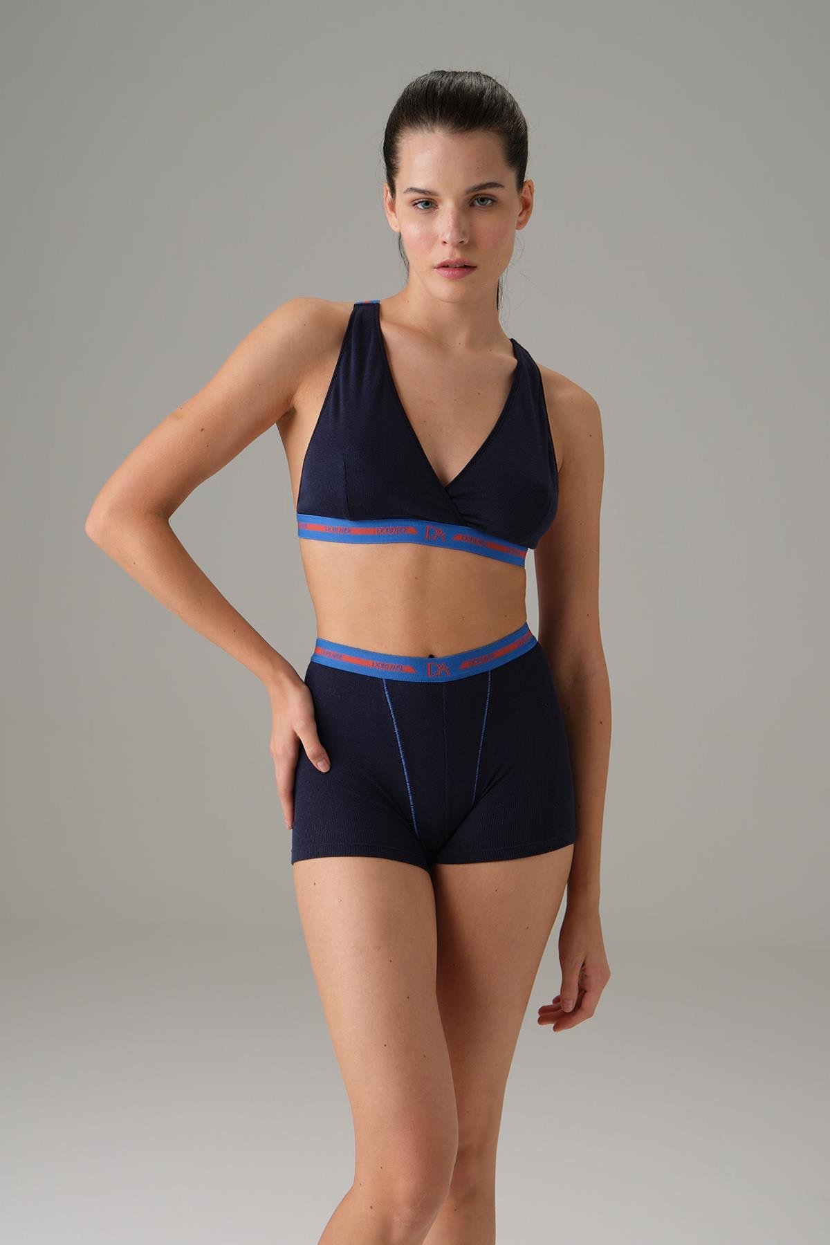Doreanse 8161 Lacivert Kadın Boxer Model Spor Şort