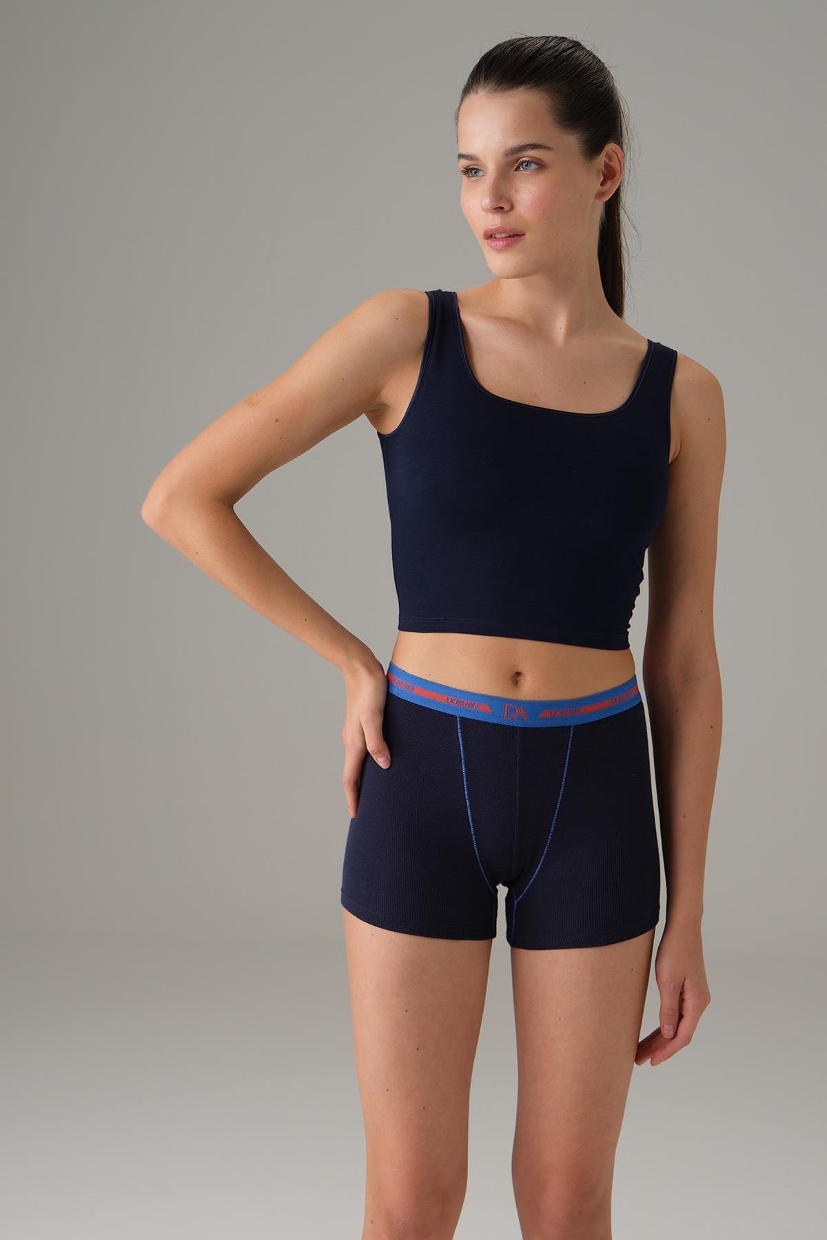 Doreanse 8161 Lacivert Kadın Boxer Model Spor Şort