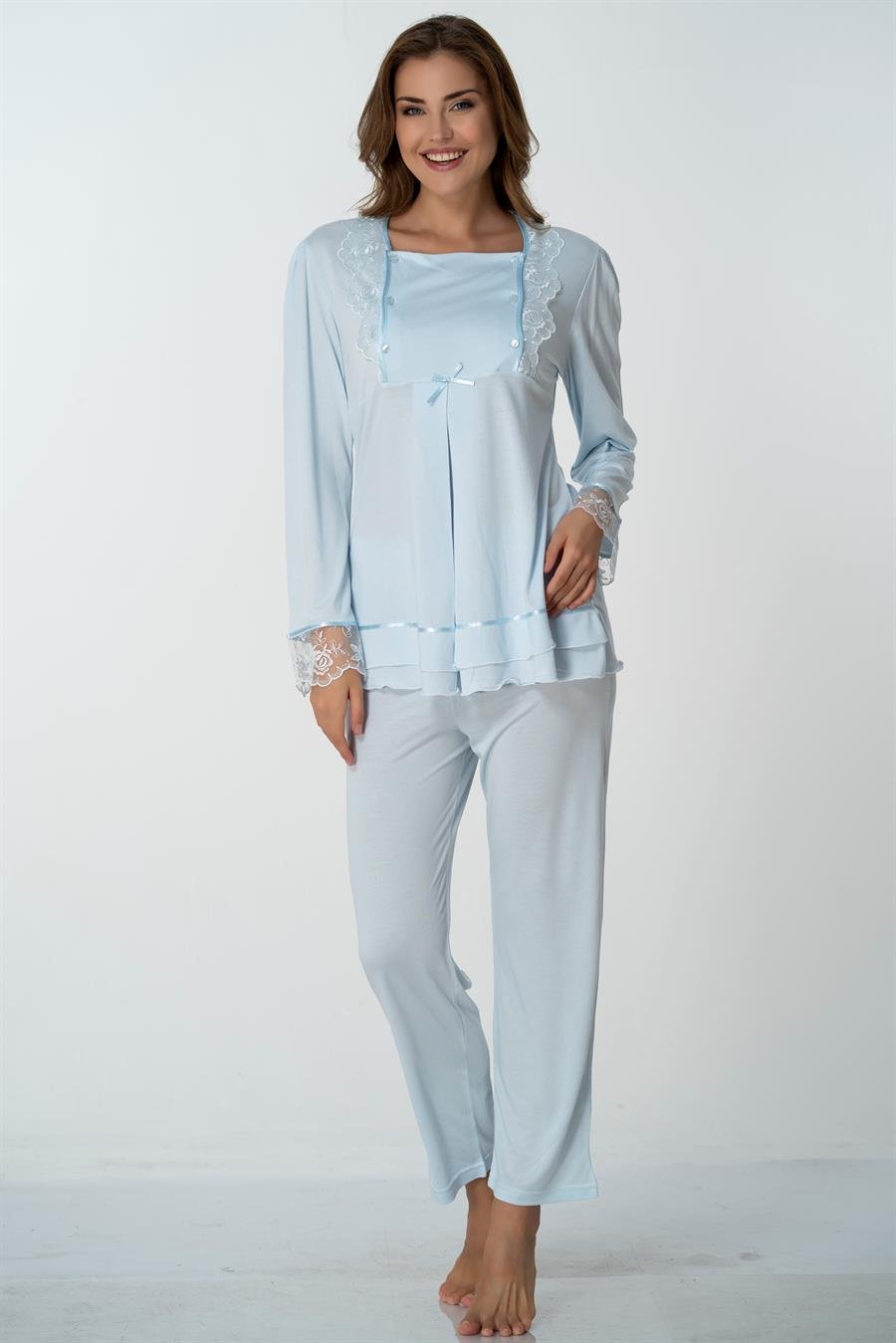 Effortt 2015 Mavi Hamile Lohusa Pijama Takımı