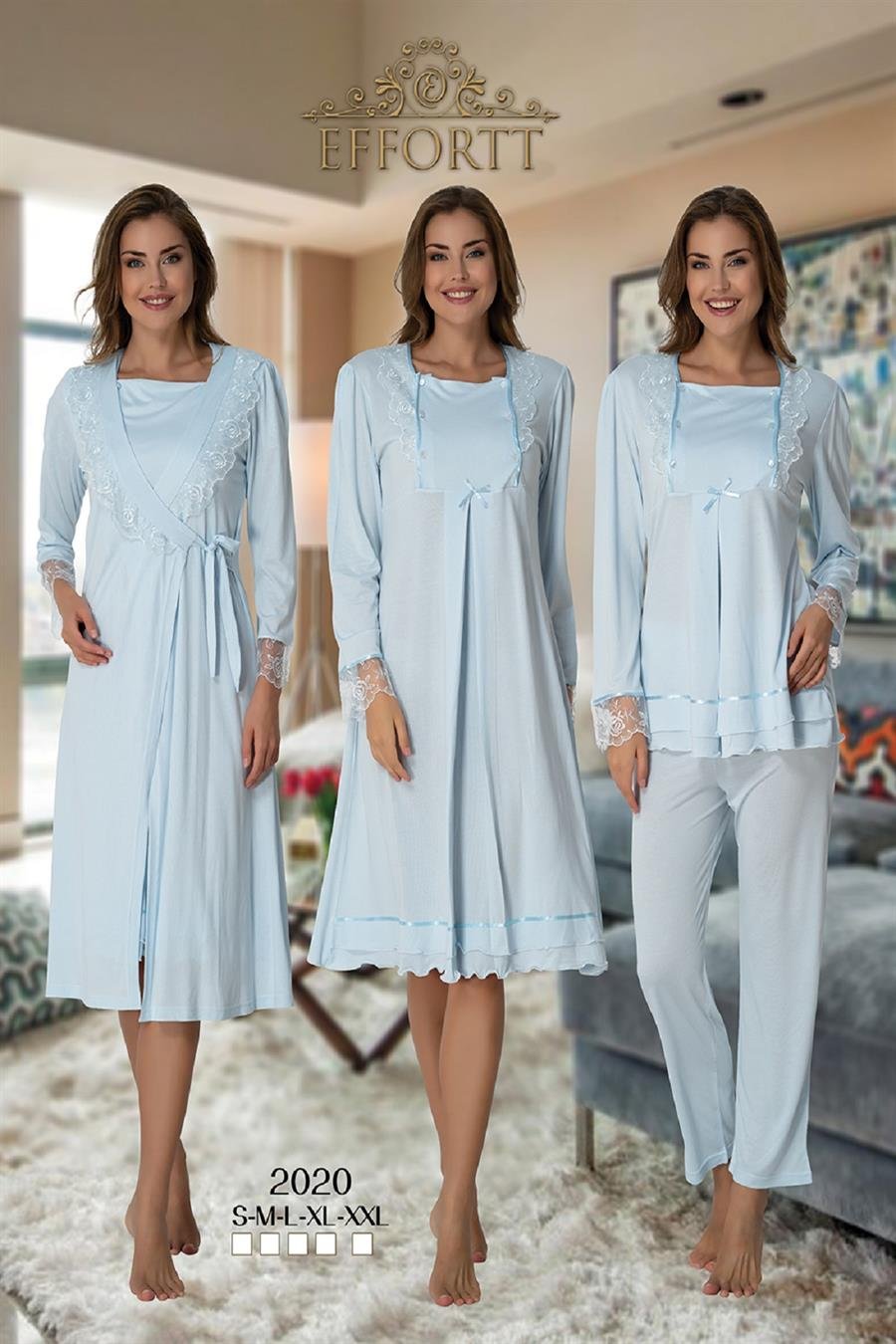 Effortt 2020 Mavi Hamile Lohusa Set