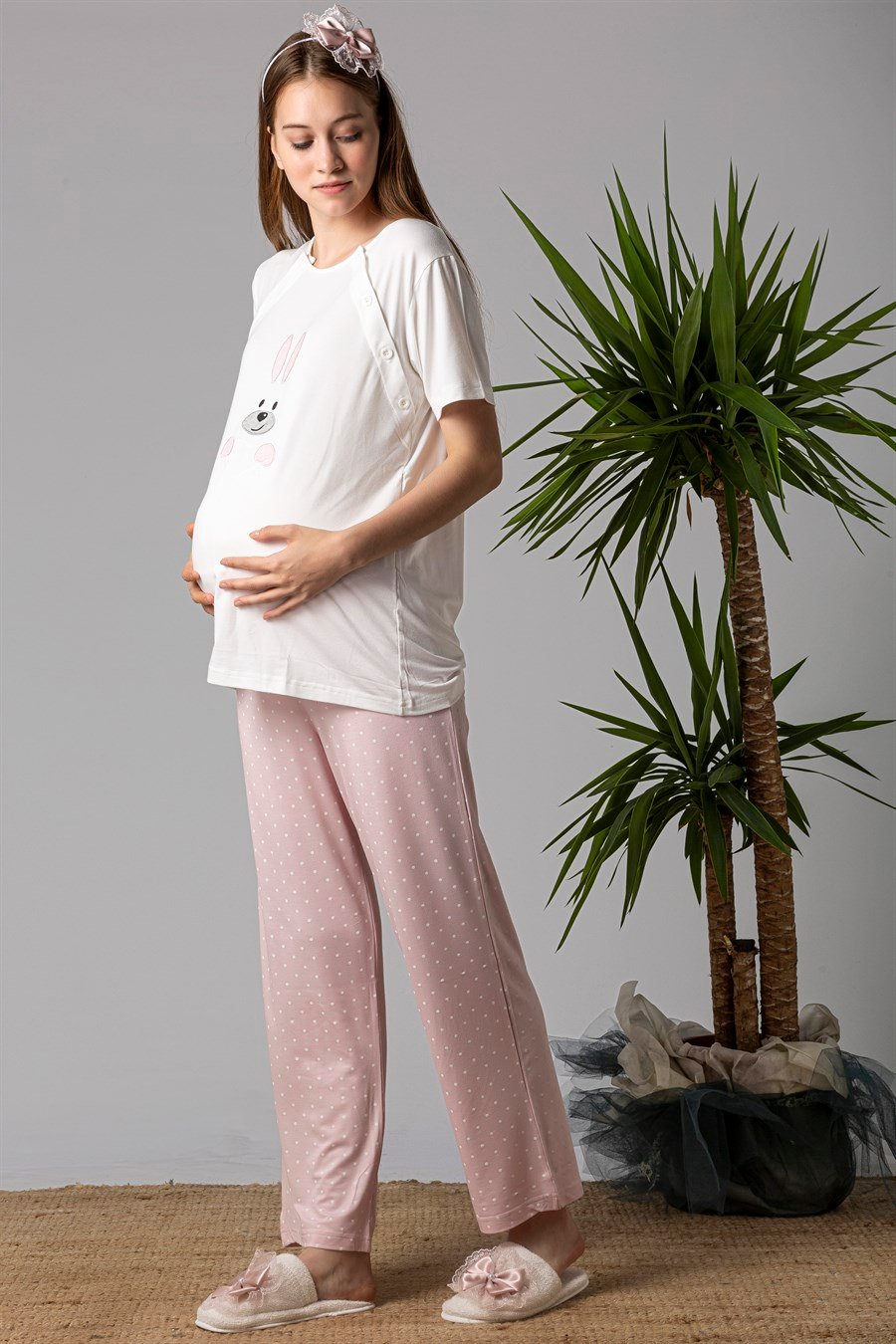 Effortt 22074 Pembe Hamile Lohusa Pijama Takımı