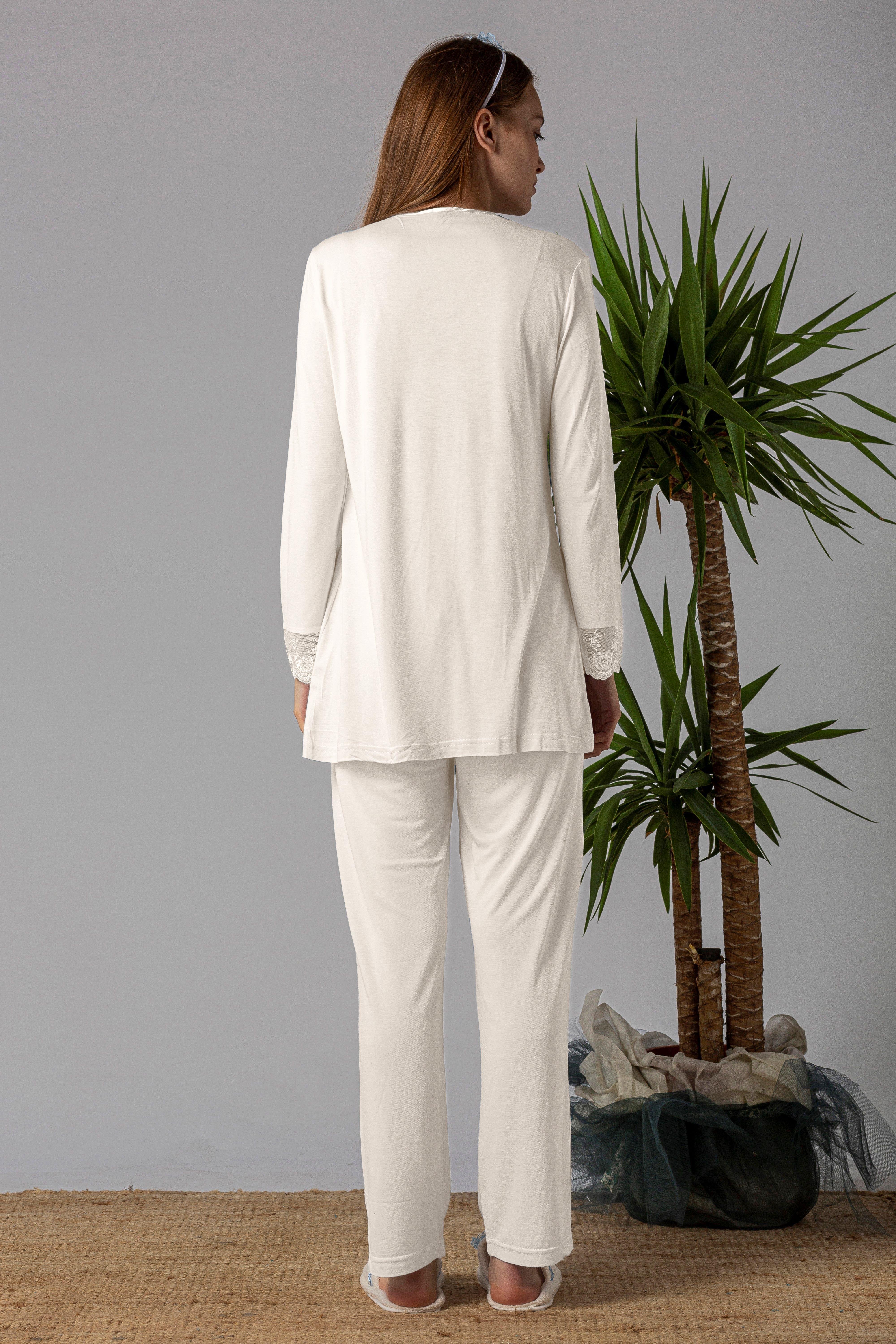 Effortt 22403 Ekru Hamile Lohusa Pijama Takımı